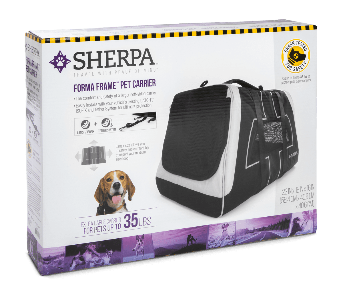 Sherpa Forma Frame Crash-Tested Travel Bag Pet Carrier - Black, Extra Large - Image 7