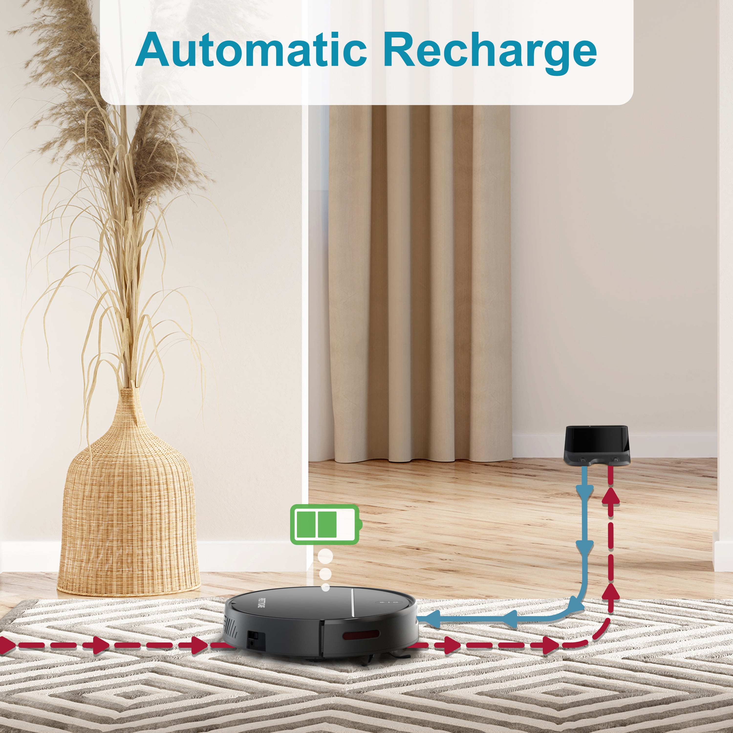 PrettyCare Robot Vacuum Cleaner with 2800Pa,Featured Carpet Boost,Tangle-Free,Ultra Slim,Self-Charging C1 - Image 8