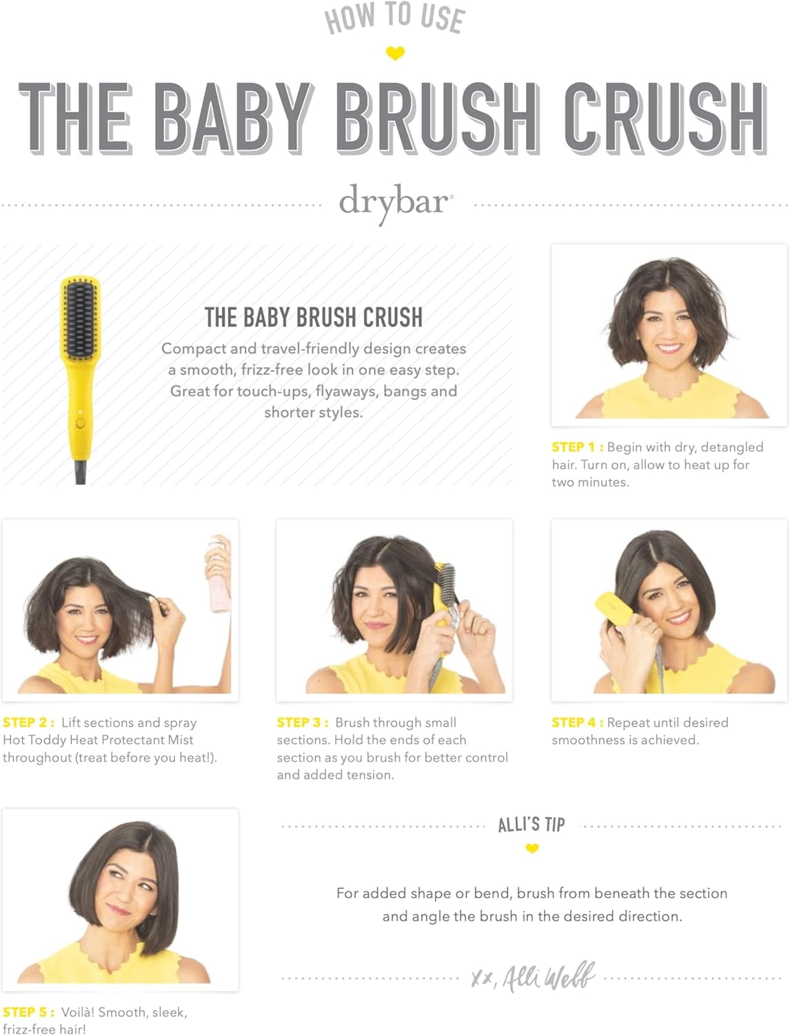Drybar The Baby Brush Crush Mini Heated Straightening Hair Brush - Image 5
