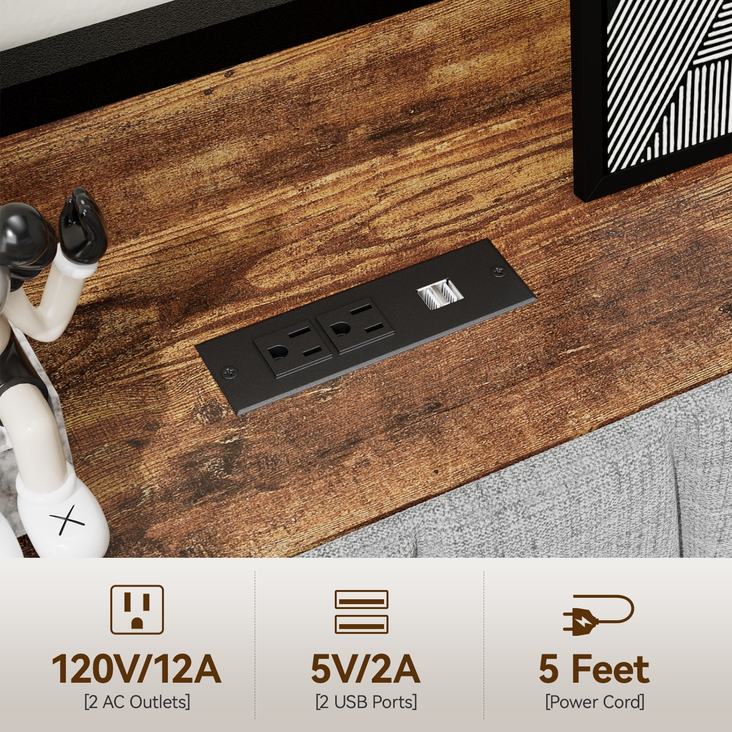 Behost Platform Beds,Queen Bed Frame with Fabric Upholstered Headboard - Image 8