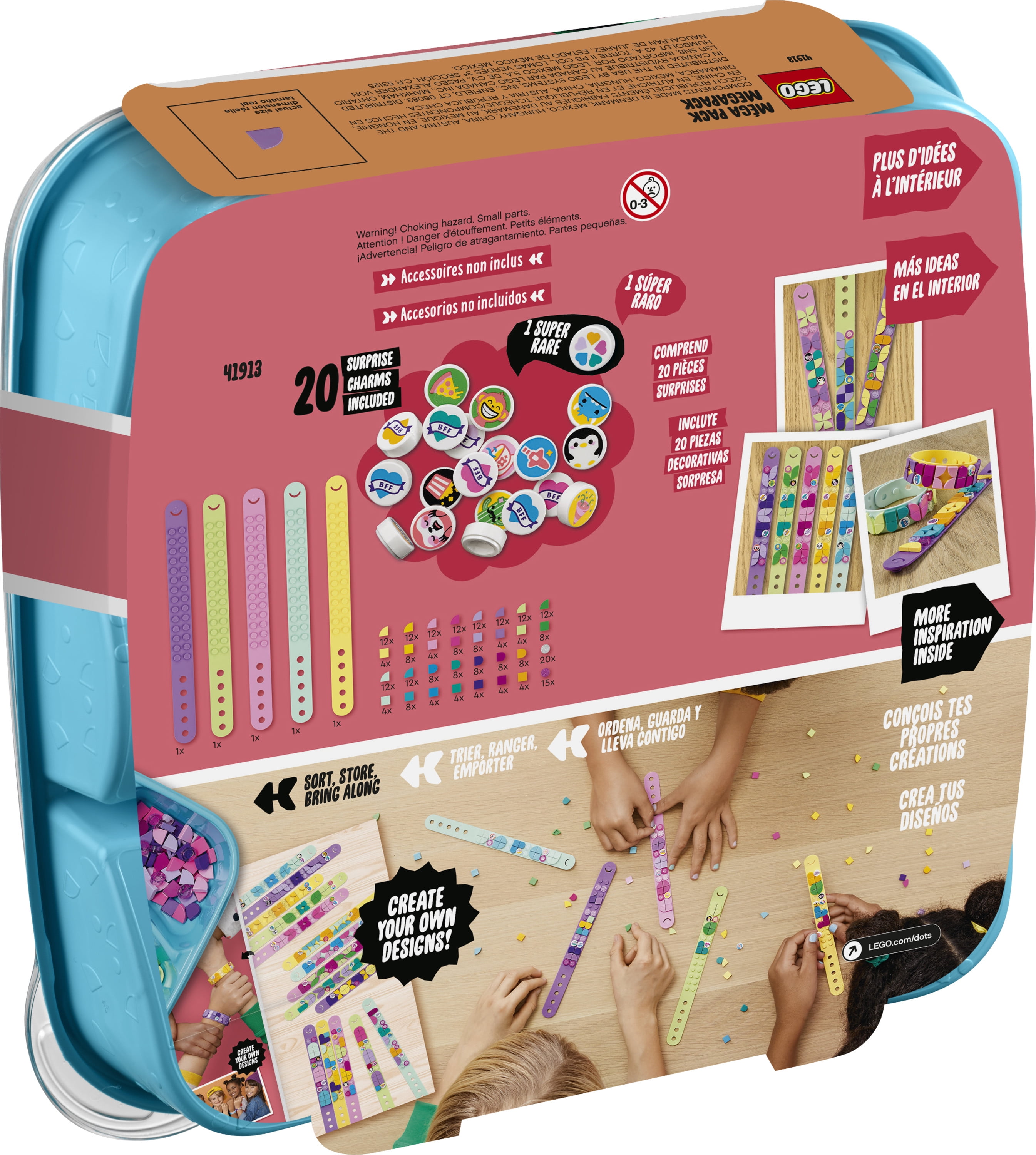 LEGO DOTS Bracelet Mega Pack 41913 DIY Creative Craft Bracelet-Making Kit, Building Toy for Kids (300 Pieces) - Image 3