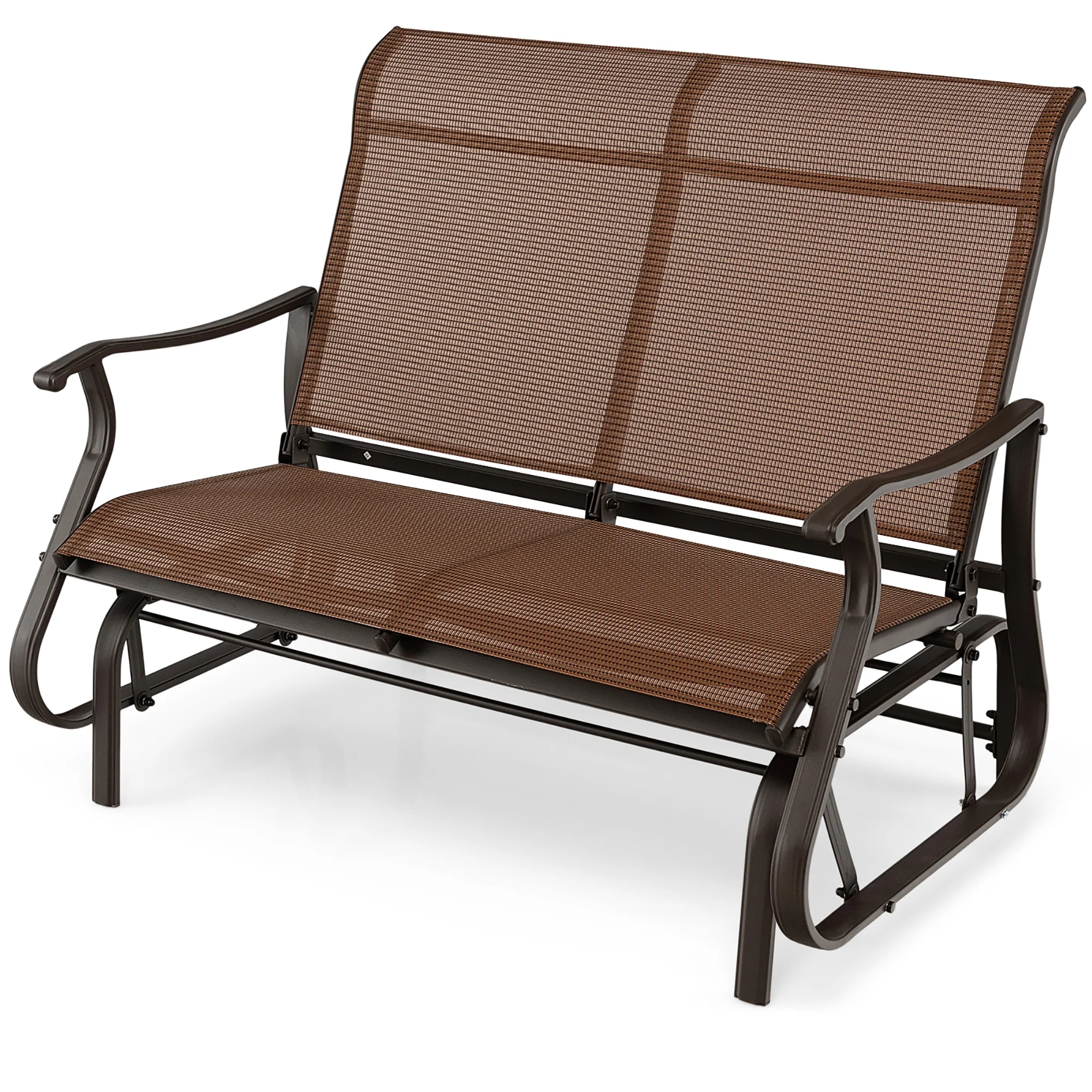 Gymax 2-Person Outdoor Glider Chair Patio Rocking Lounge Chair w/ Breathable Fabric - Image 9