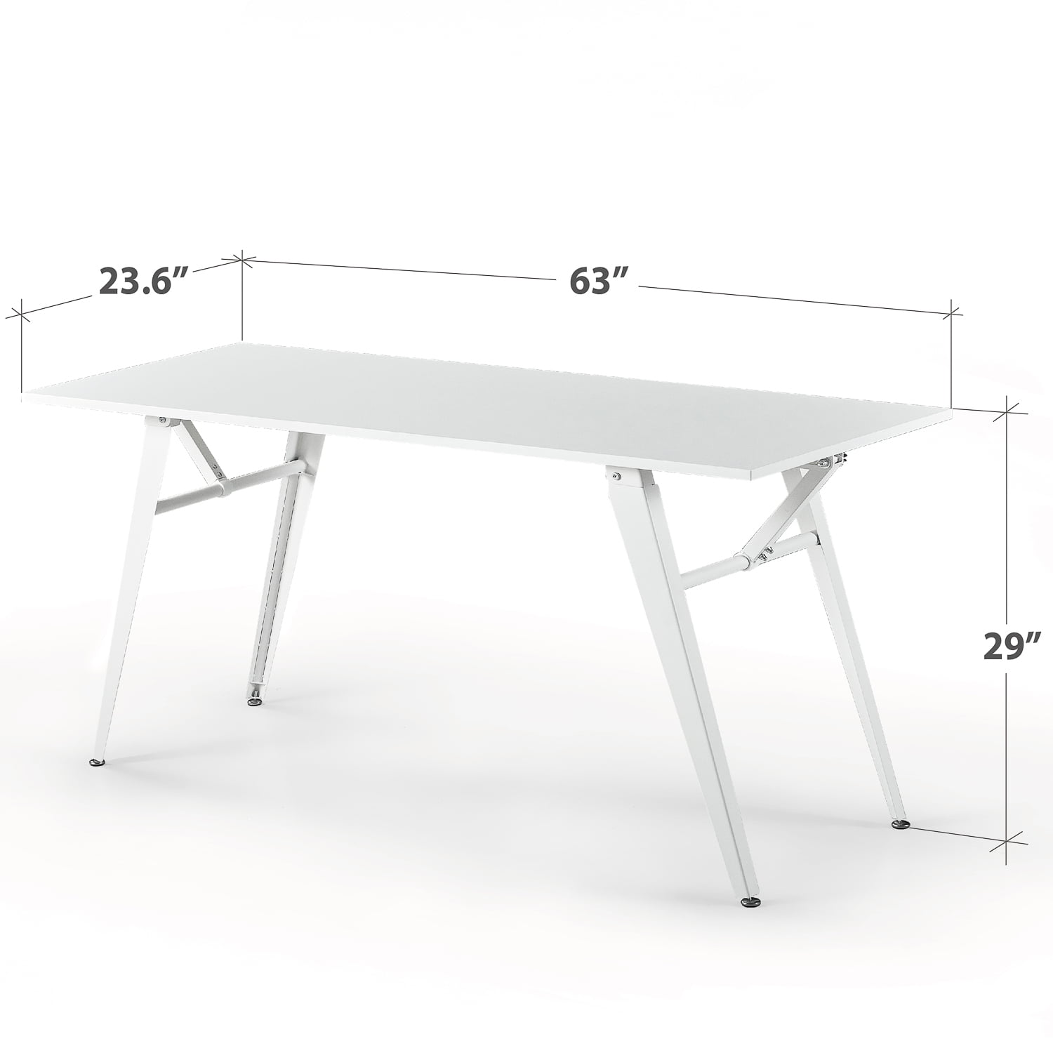 Zinus Lindy Folding Desk 63" x 29" Computer Desk, Workstation Table - Image 5