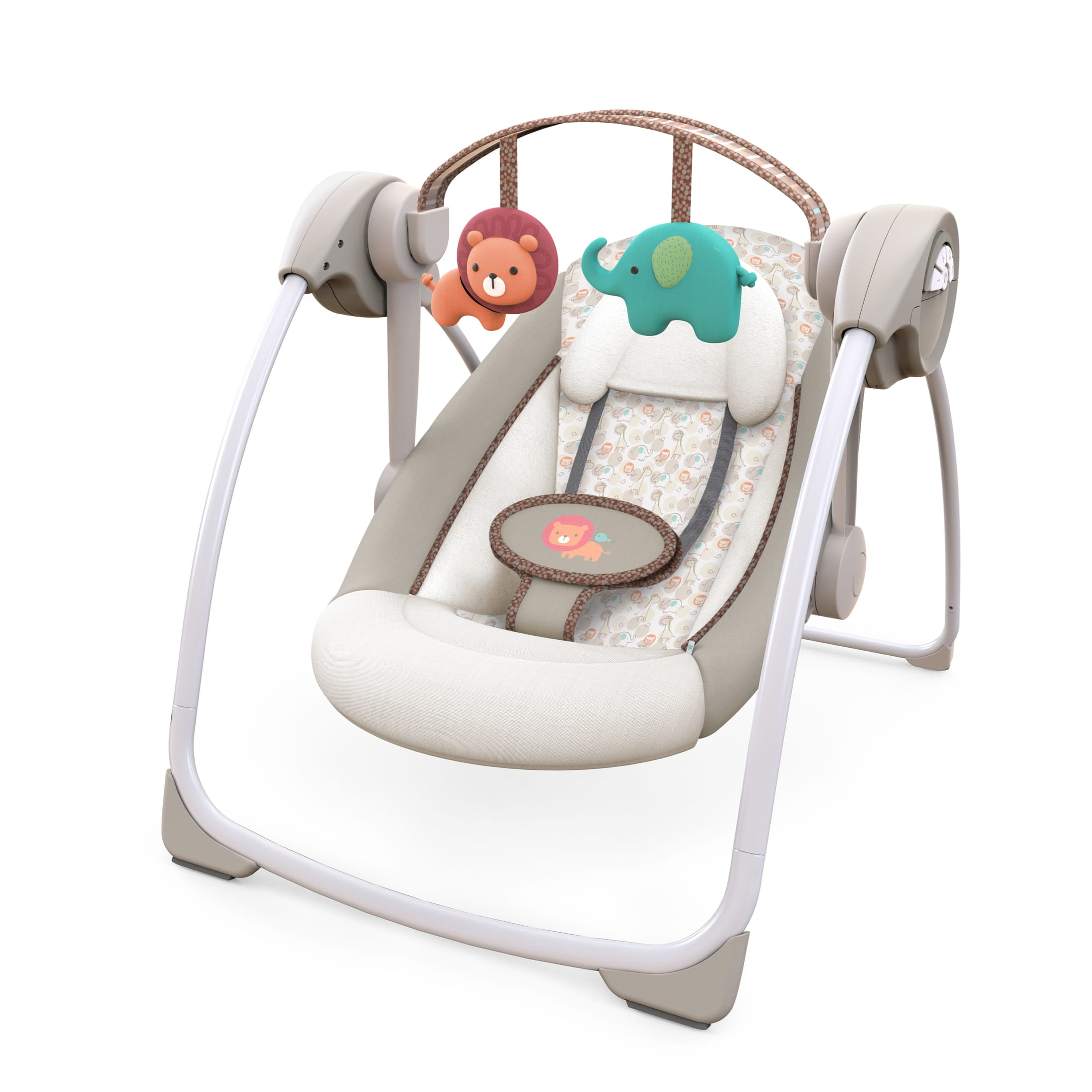 Ingenuity Soothe 'N Delight 6-Speed Portable Baby Swing with Music - Cozy Kingdom, Ages 0-9 Months, Unisex - Image 6