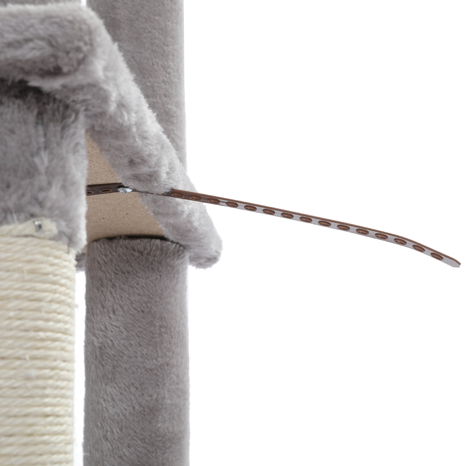 PEQULTI 61" Modern Cat Tree Large Cat Tower with Ladder and Dual Condos Indoor Light Gray - Image 10