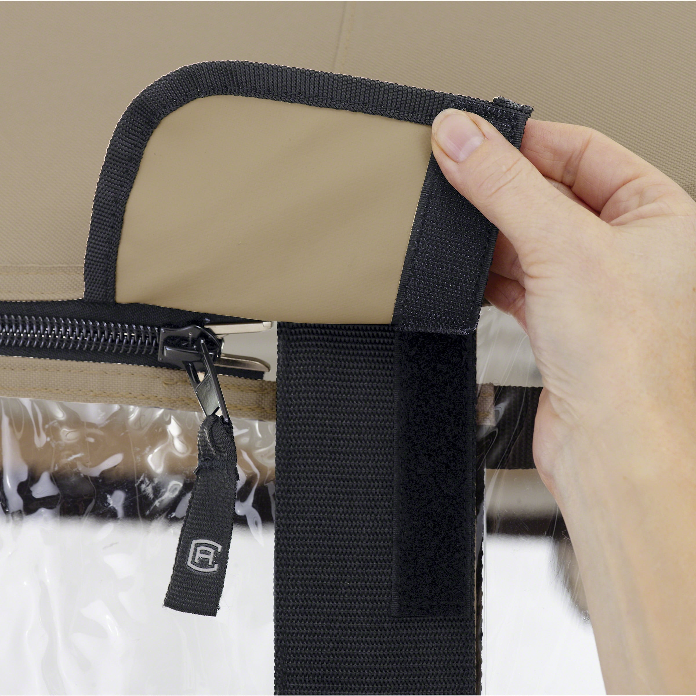 Classic Accessories Fairway Short Roof The Drive by Yamaha FadeSafe Golf Cart Enclosure - Khaki - Image 16