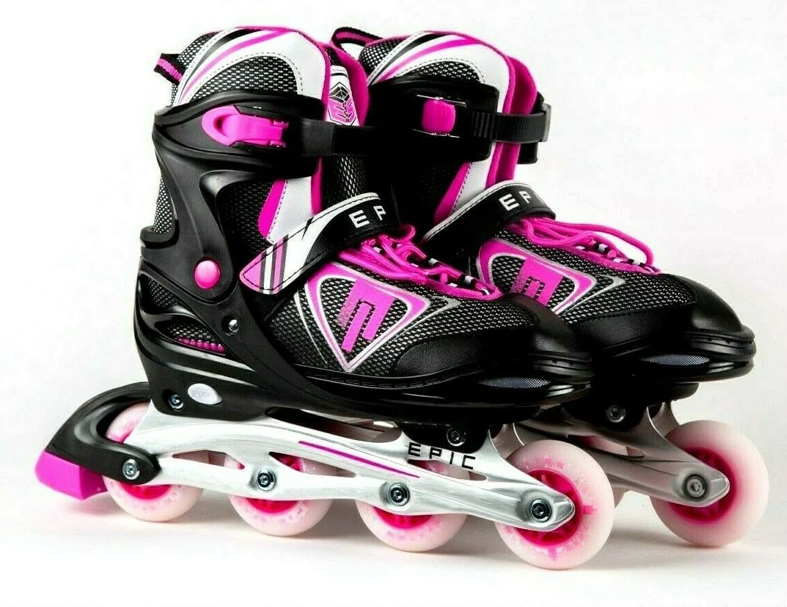 Epic Fury Adjustable Inline Roller Skates w/LED Light Up Wheels - Image 3
