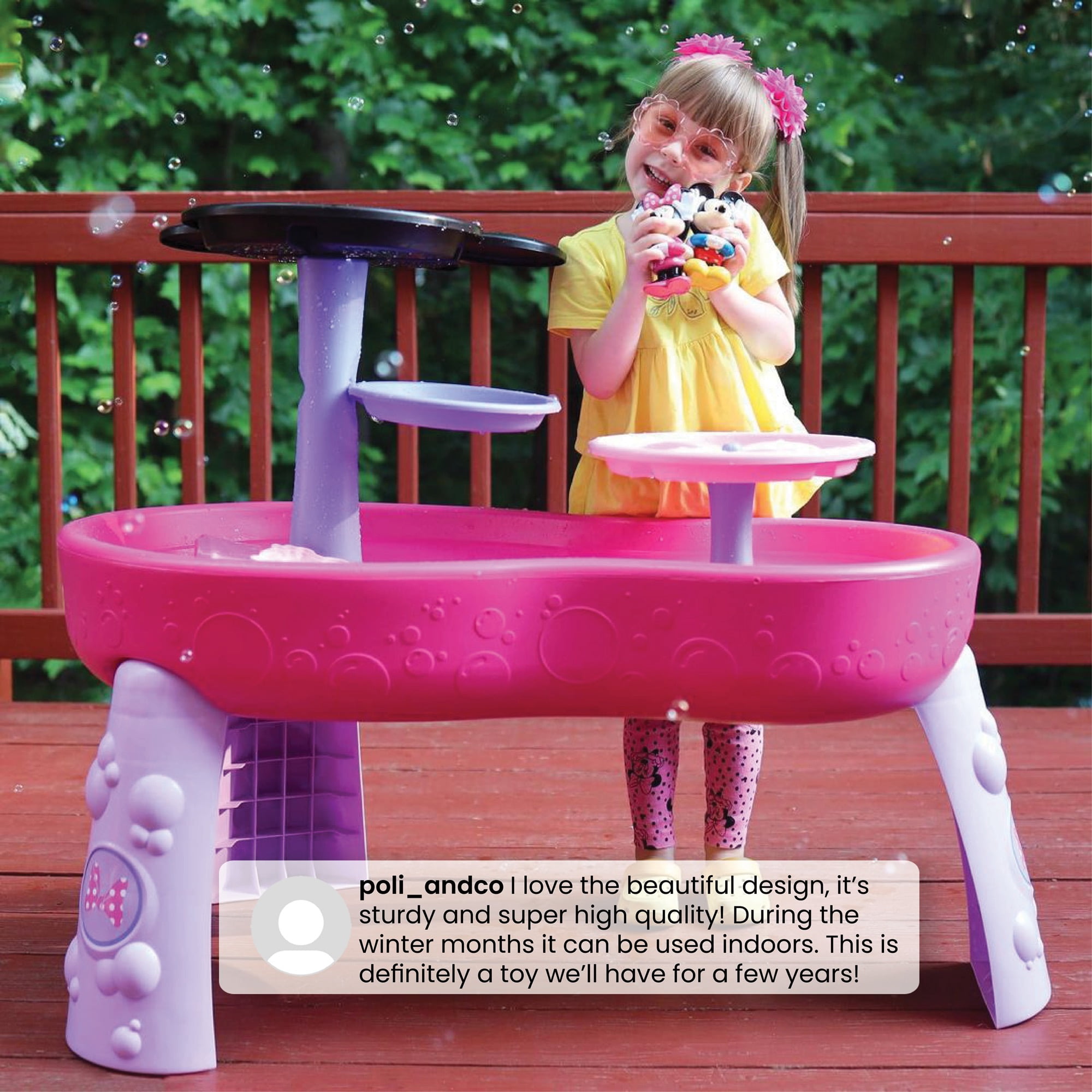Disney Minnie Mouse Water Table by Delta Children - 3-Tier Water Table with 11-Piece Toy Set, Pink - Image 12