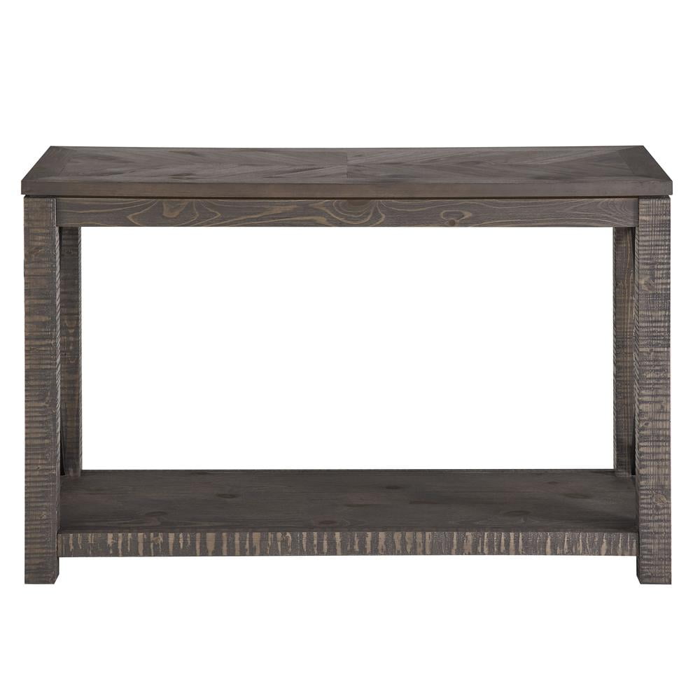 Steve Silver Dexter Distressed Driftwood Wood and Metal Sofa Table - Image 3