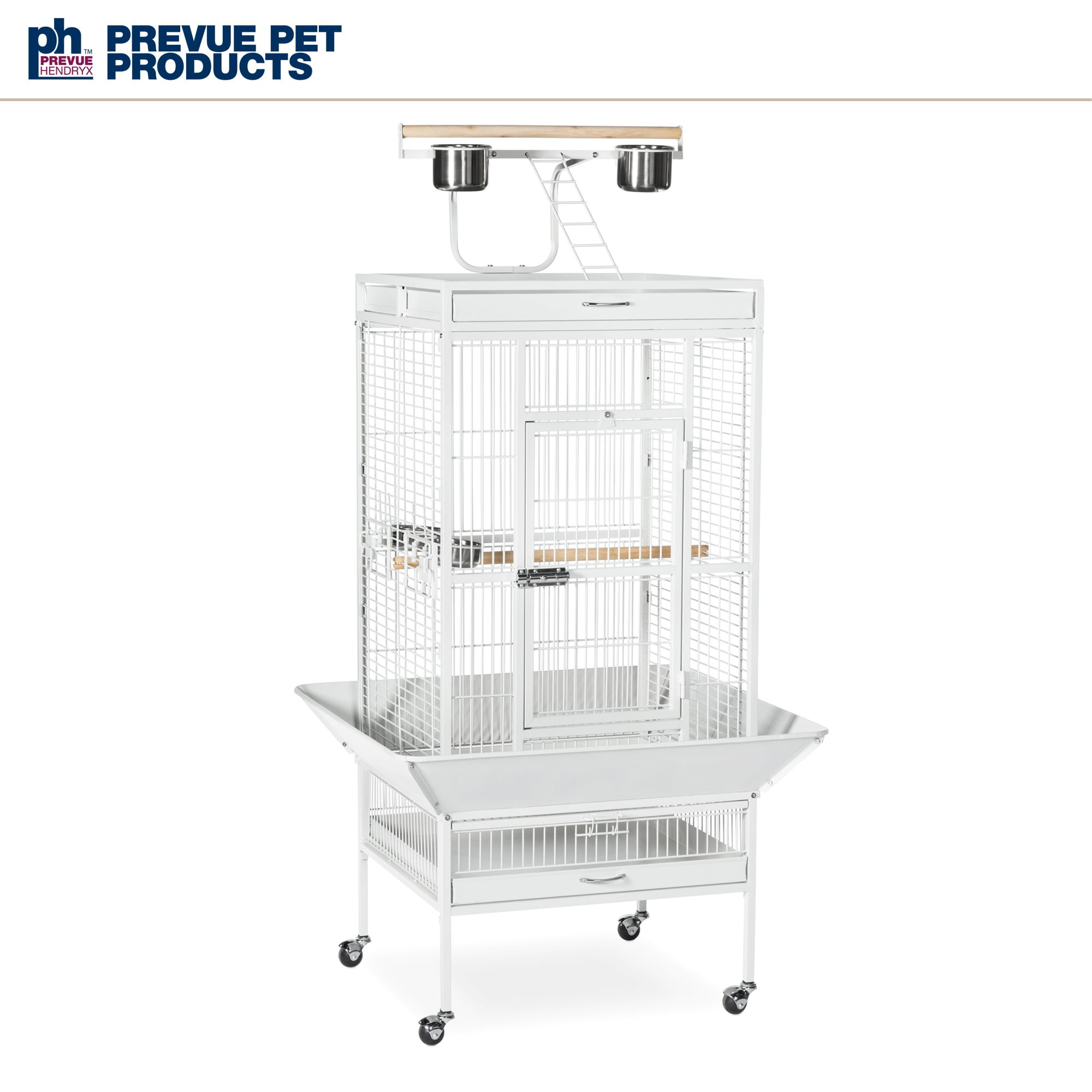 Prevue Pet Products Select Wrought Iron Parrot Bird Cage 24x20x60", Chalk White - Image 10