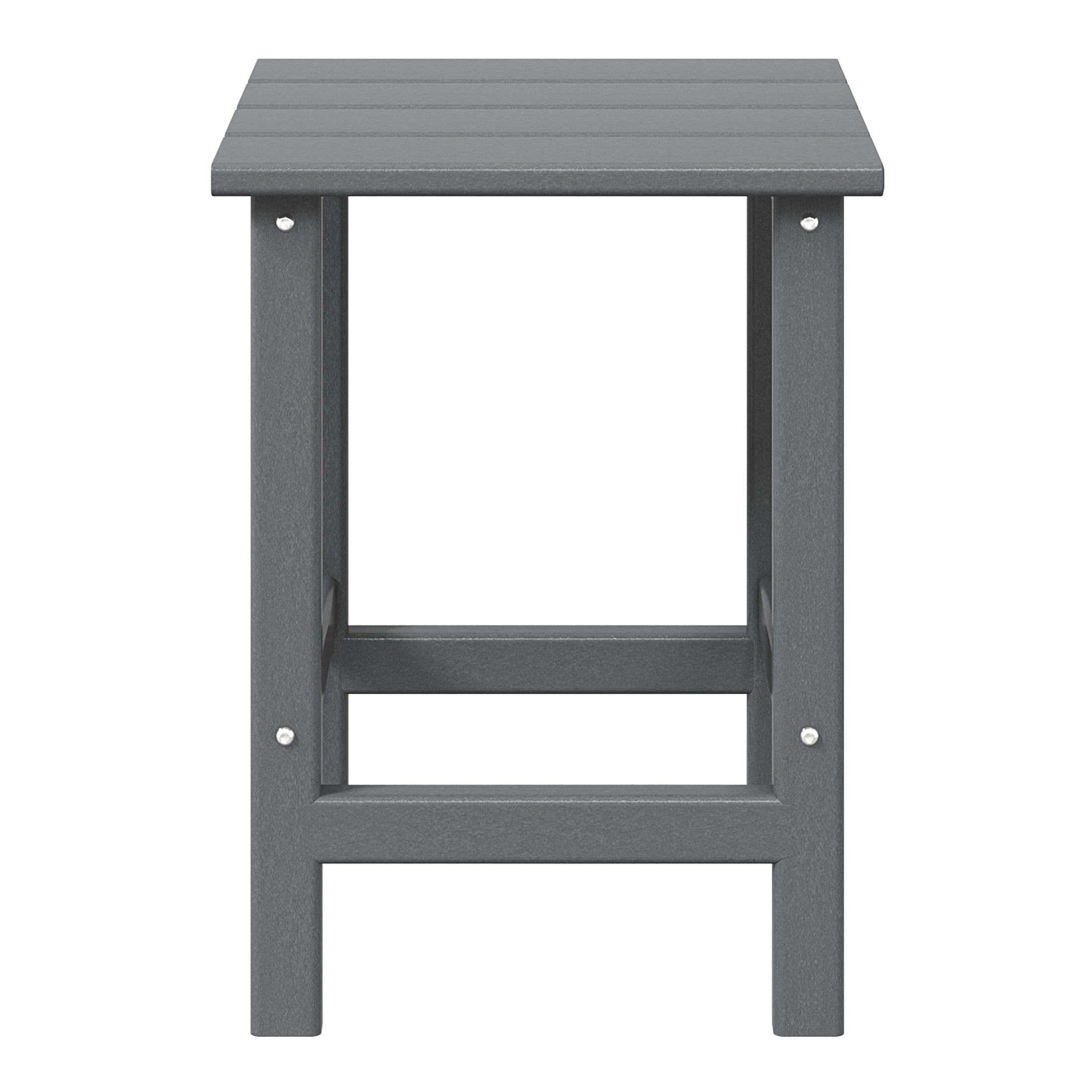 WestinTrends Outdoor Side Table, All Weather Poly Lumber Adirondack Small Patio Table Square End Table for Pool Balcony Deck Porch Lawn Backyard, Gray - Image 13