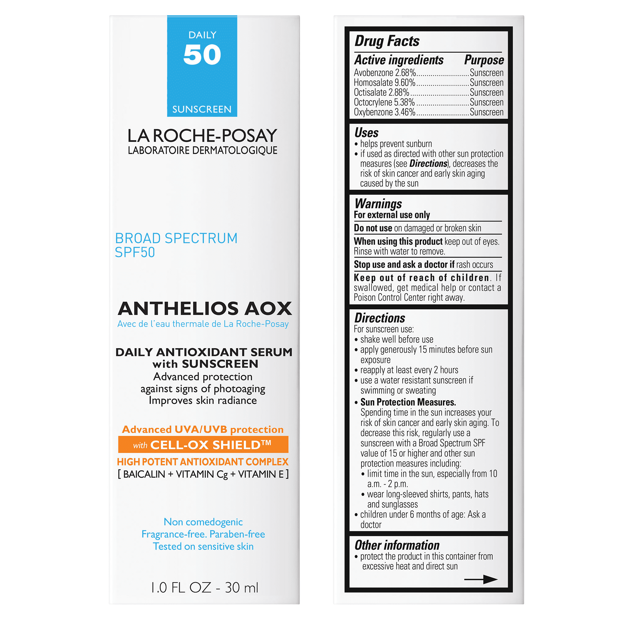 La Roche-Posay Anthelios AOX Daily Antioxidant Serum with SPF 50 Sunscreen, 1.0 fl oz - Image 4