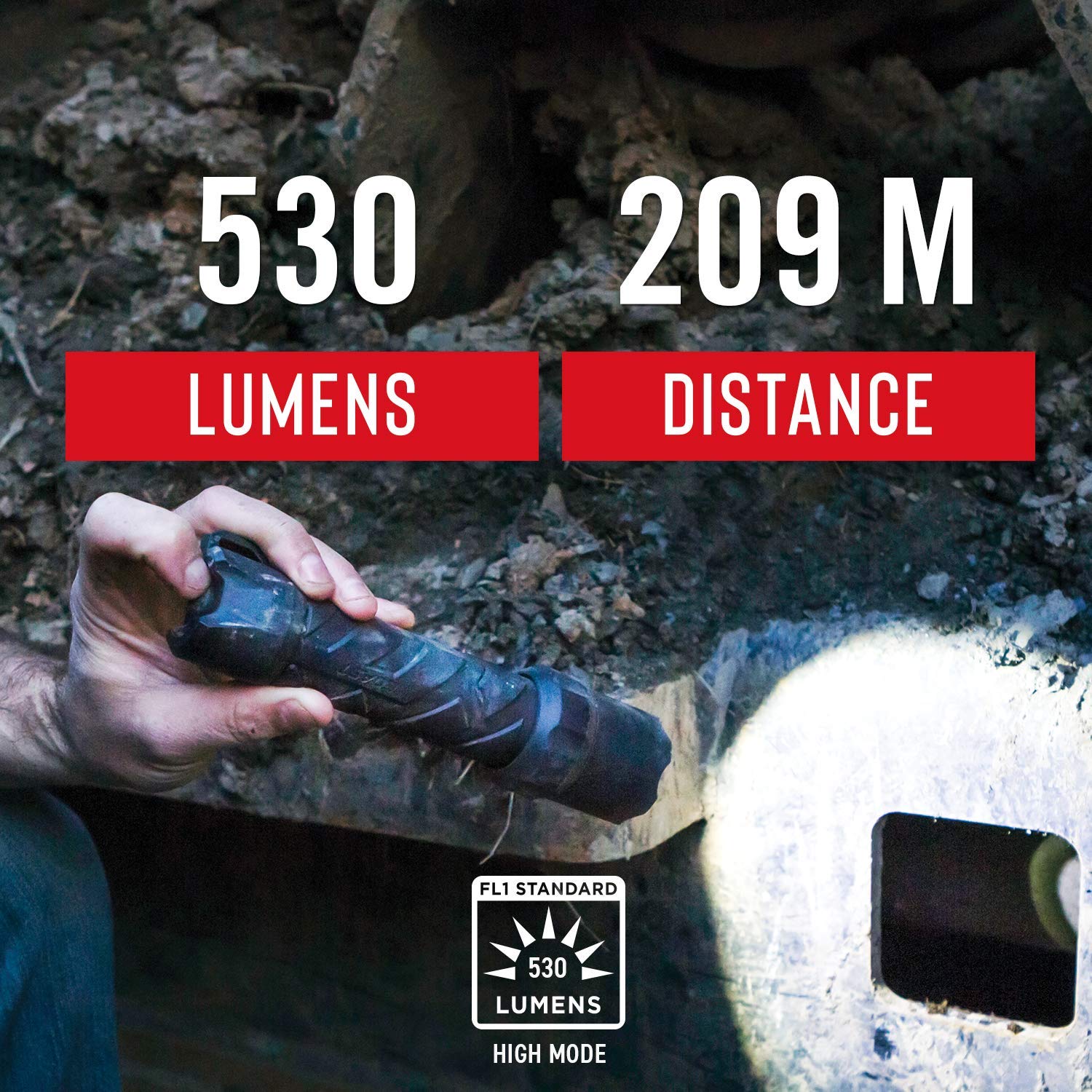 Coast CST-20520 Polyester 600R 530 lm Rechargeable Waterproof LED Flashlight, Green - Image 4