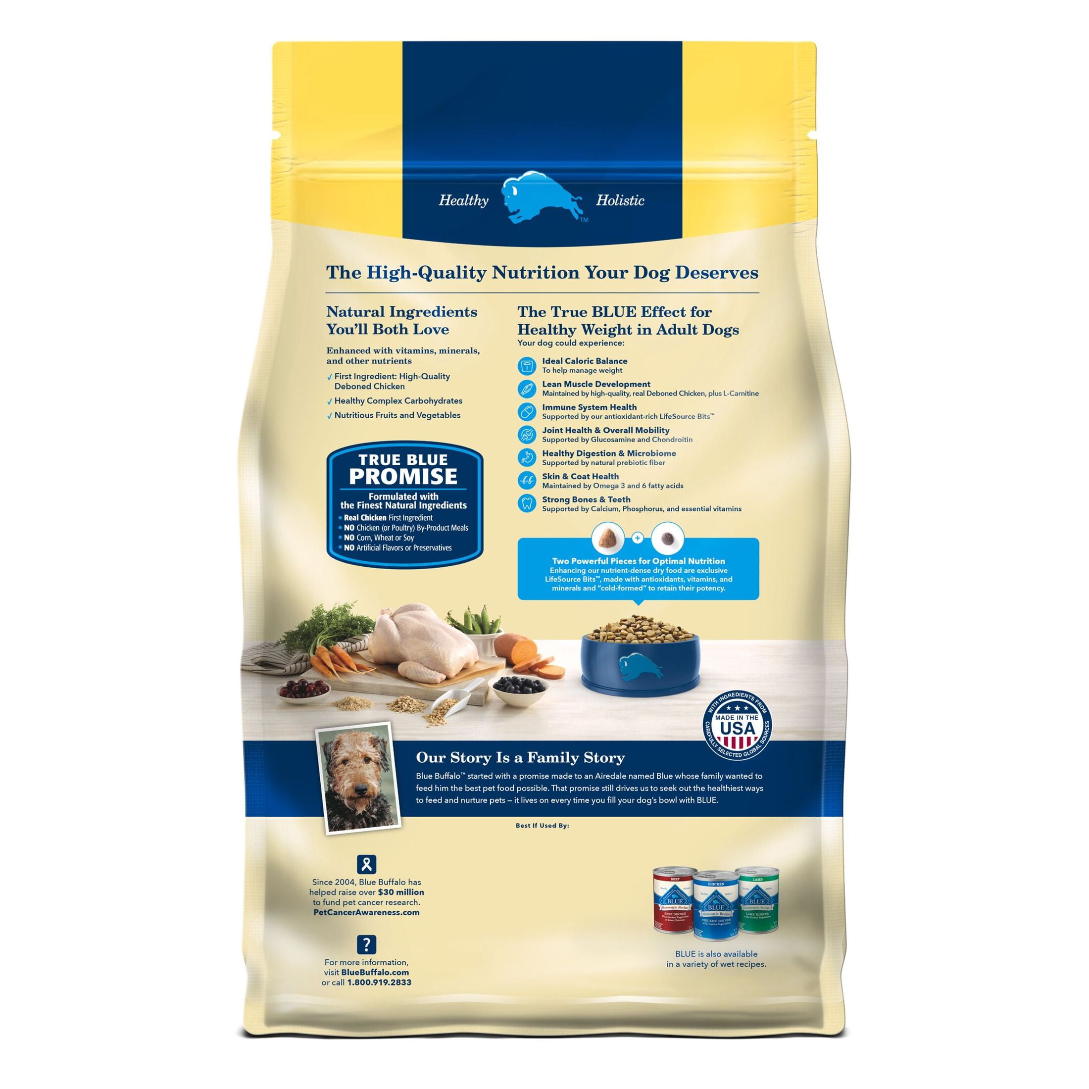 Blue Buffalo Life Protection Formula Healthy Weight Adult Dry Dog Food, Chicken, 34-lb Bag - Image 3