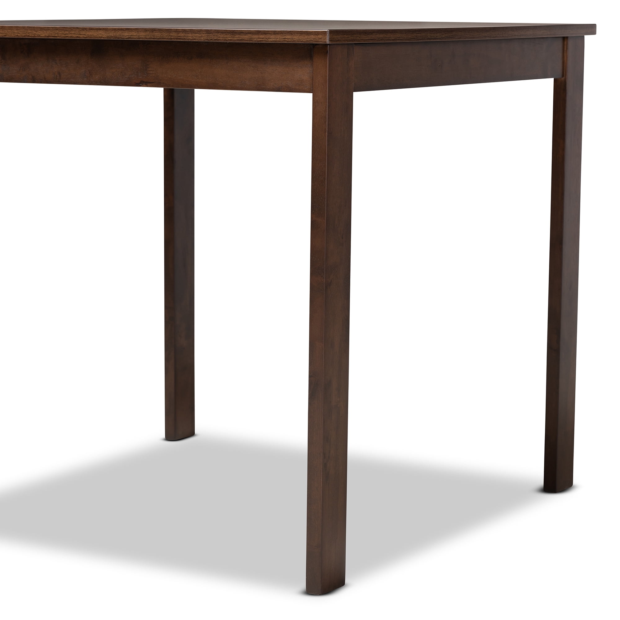 Baxton Studio Lovy Modern and Contemporary Gray Fabric Upholstered Dark Walnut-Finished 5-Piece Wood Dining Set - Image 3