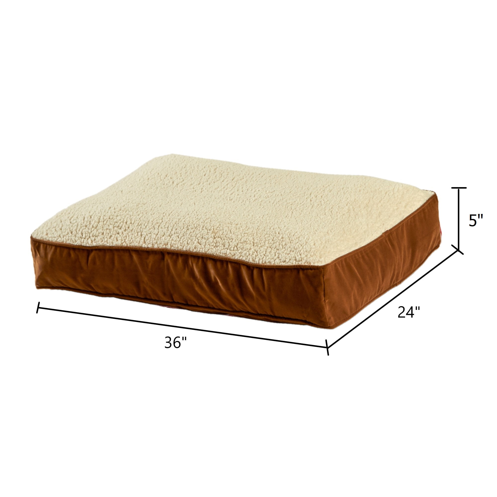 Happy Hounds Buster Sherpa Rectangle Pillow Style Dog Bed, Latte, Small (36 x 24 in.) - Image 3