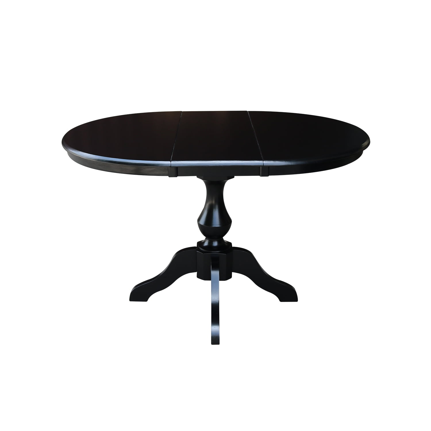 36" Round Dining Table with 12" Leaf - Black - Image 4