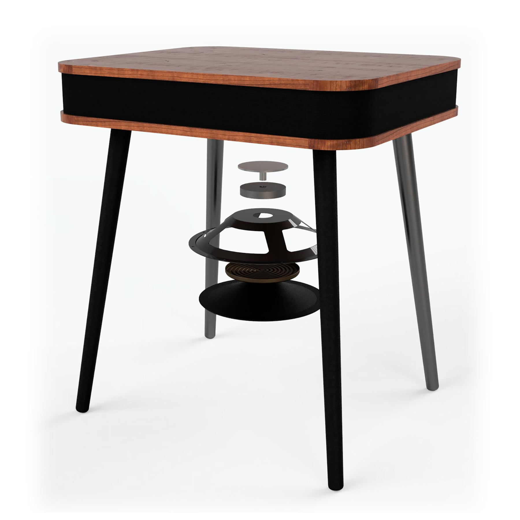 DPI DecorTech Rectangular End Table with Bluetooth Speaker and USB Charging Port, Walnut - Image 3