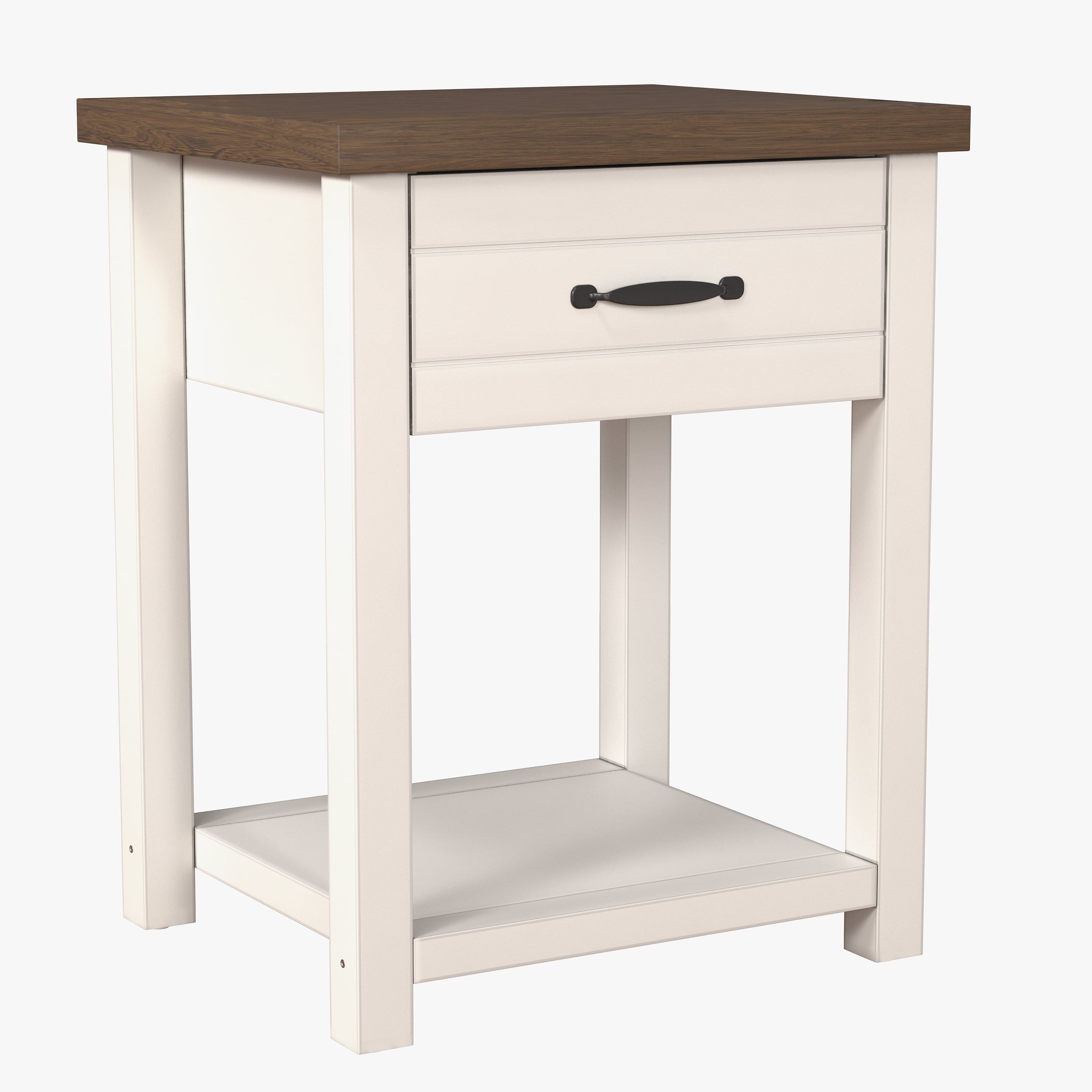 Hillsdale Lancaster Farmhouse Oak Top 1 Drawer Nightstand, Set of 2, Ivory - Image 16