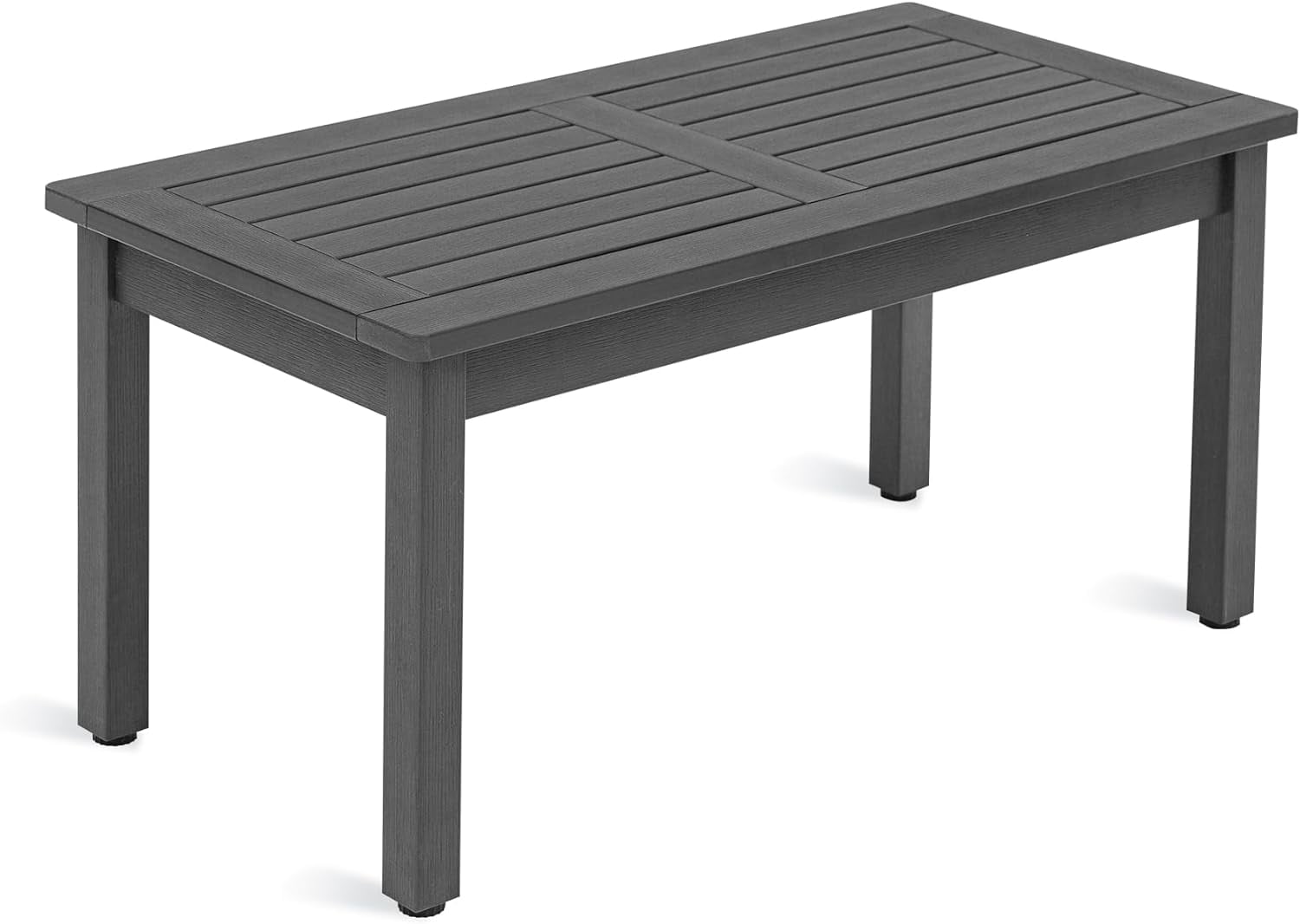 Dycanpo Outdoor Coffee Table Rectangle, HDPS Patio Tables for Outside, 17.7"x 35"x17.7", Dark Gray - Image 7