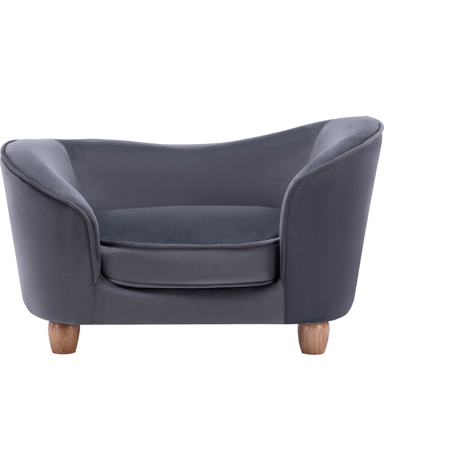 Critter Sitters 28-In. Faux-Velvet Gray Oval Pet Bed for Small-Sized Dogs and Cats - Image 6