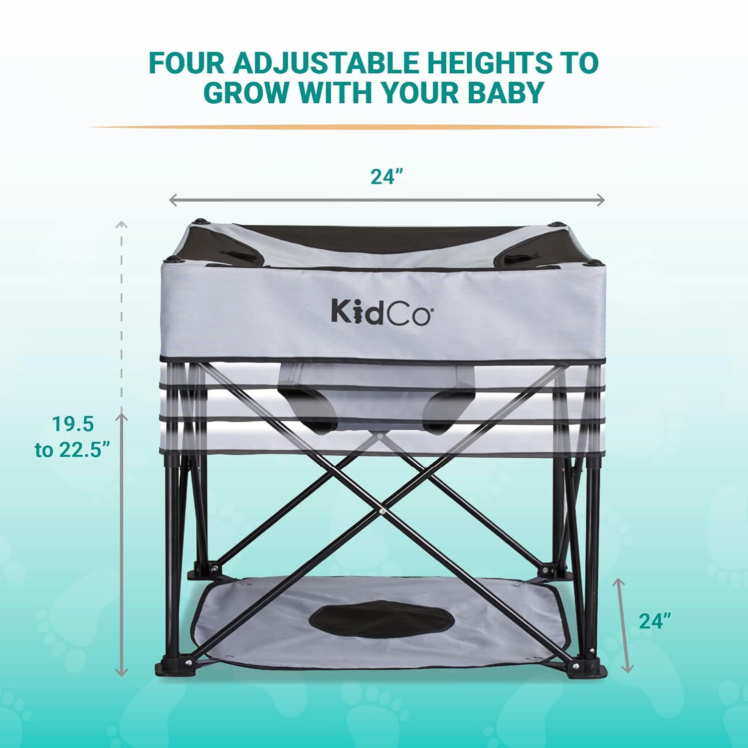 KidCo P7004 - GoPod Adjustable Height Travel Activity Seat with Floor Mat, Portable Baby Chair, Baby Activity Center (Midnight) - Image 2