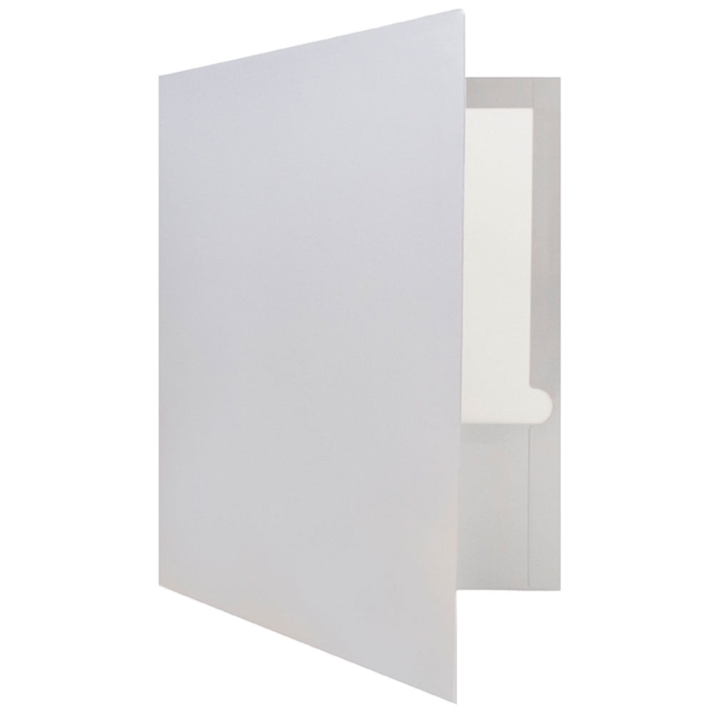 JAM Paper Glossy Two Pocket Folders, Silver, 100/Pack - Image 3