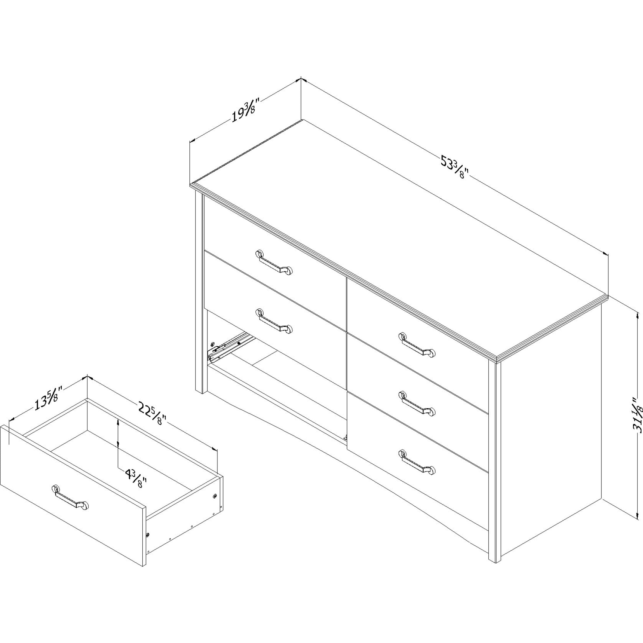 South Shore Helson, Coastal Dresser, White - Image 4