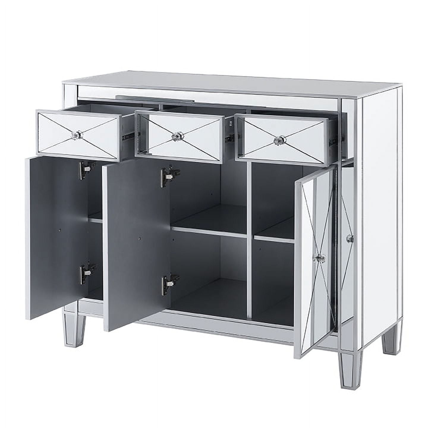 SEI Furniture Mirage 3-Door Mirrored Cabinet 40.25 x 35.5 - Image 5