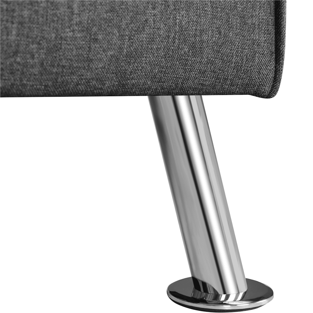 Renwick Fabric Upholstered Convertible Futon Sofa Bed with Cup Holders and Pillows, Dark Gray - Image 10