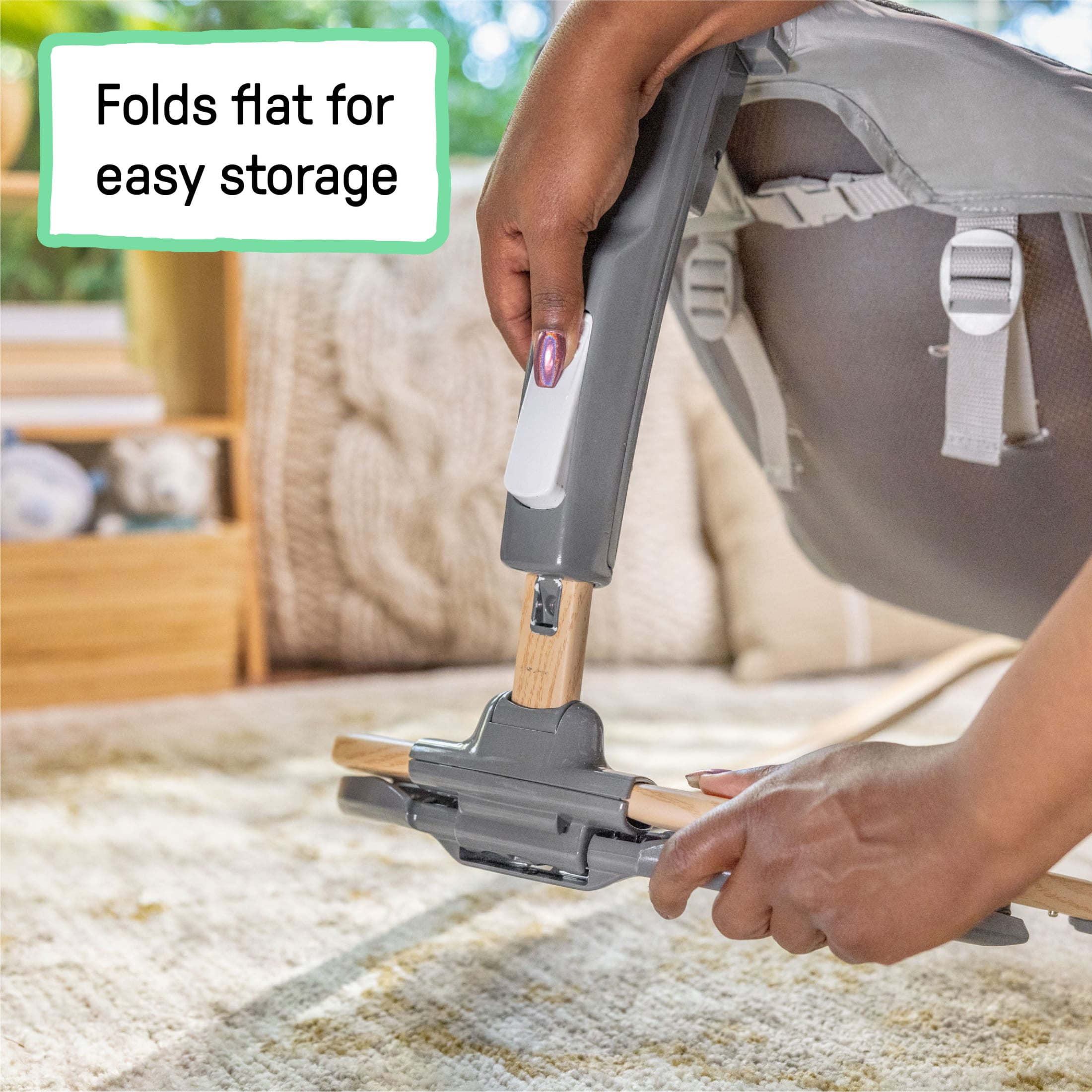 Ingenuity Every Season Rocking Seat - For Ages 0-30 Months, Unisex - Grey - Image 6