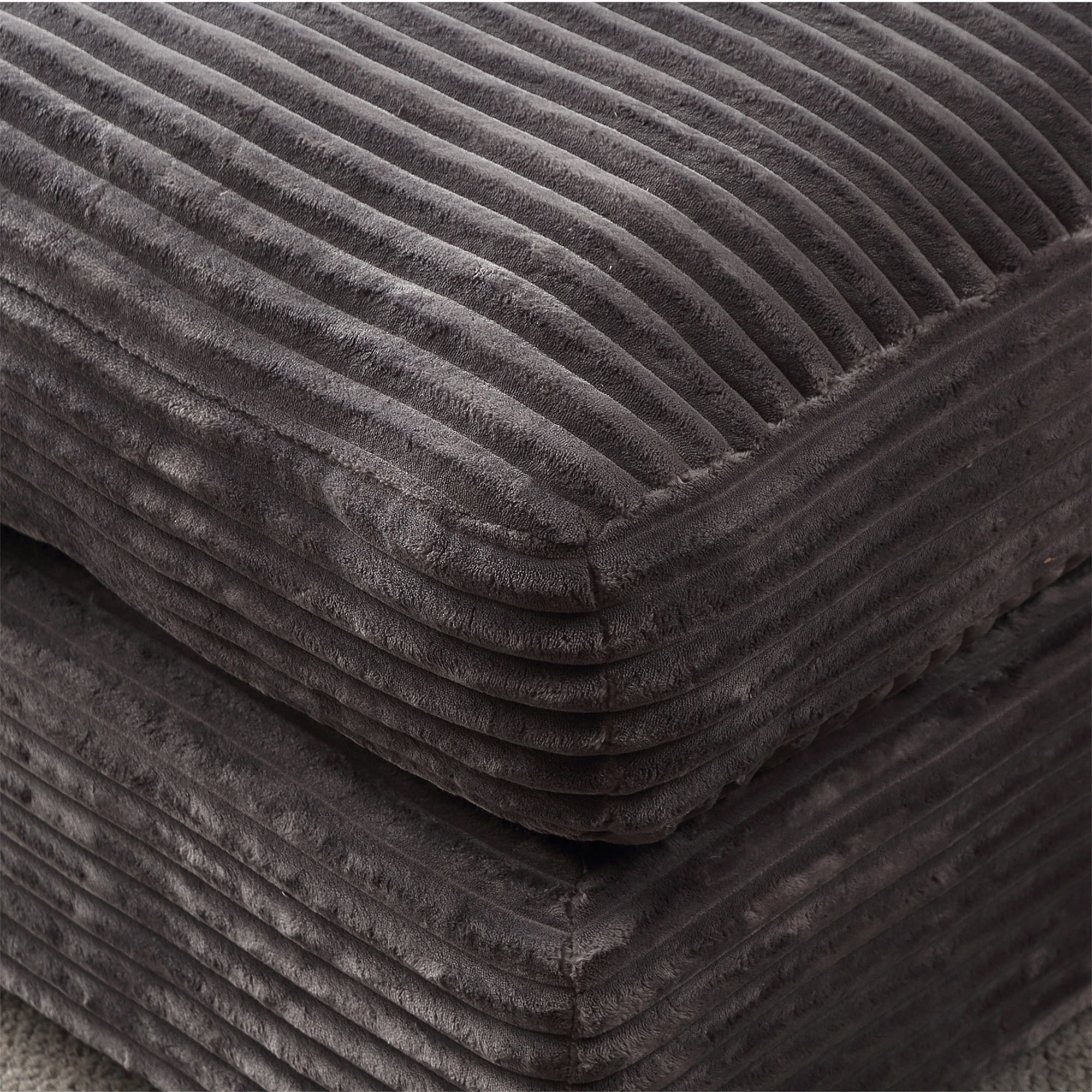 Aukfa 55 Inch Chaise Lounge Indoor, Oversized Corduroy Cloud Sofas Couches for Living Room, Gray - Image 10