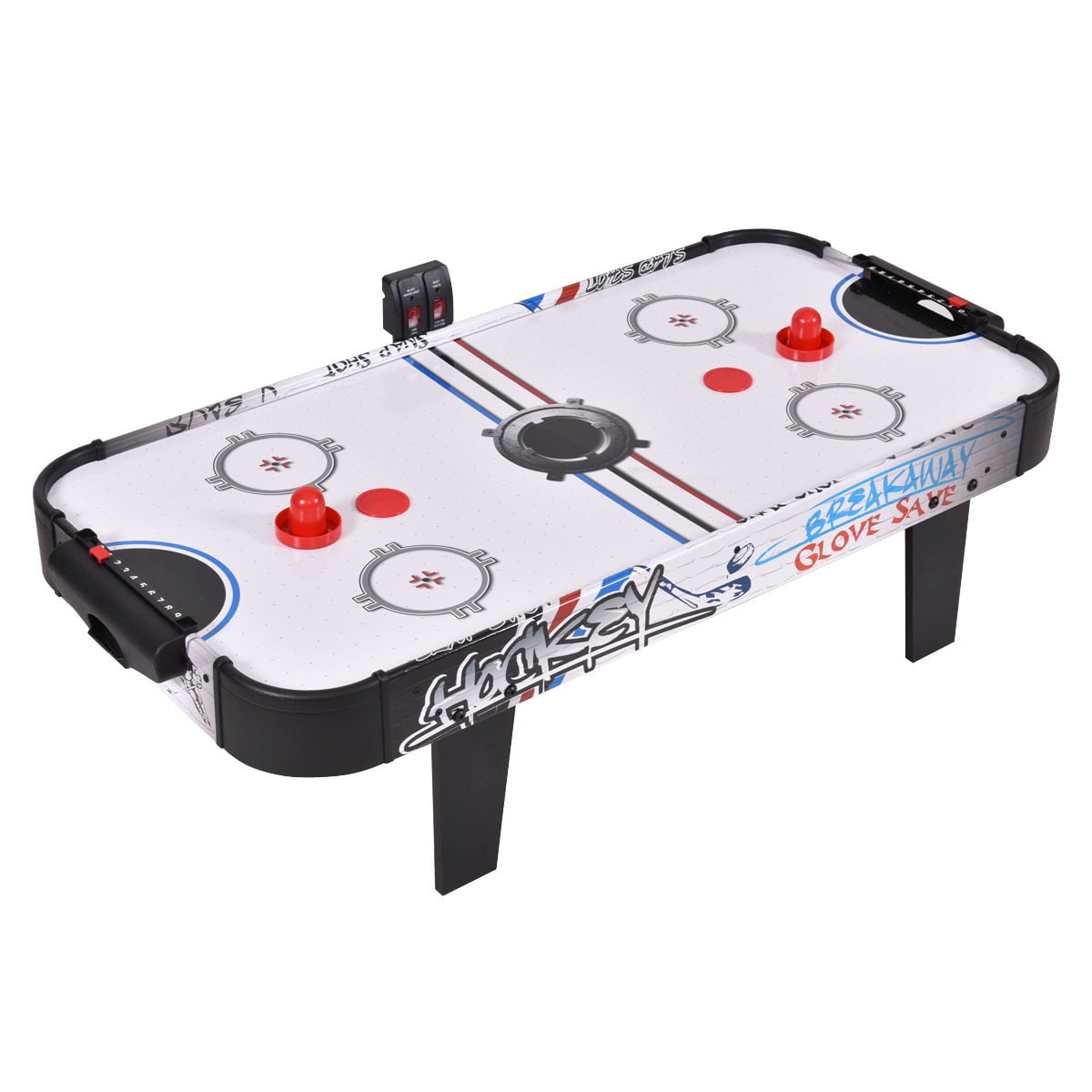 Costway 42''Air Powered Hockey Table Game Room Indoor Sport Electronic Scoring 2 Pushers - Image 10
