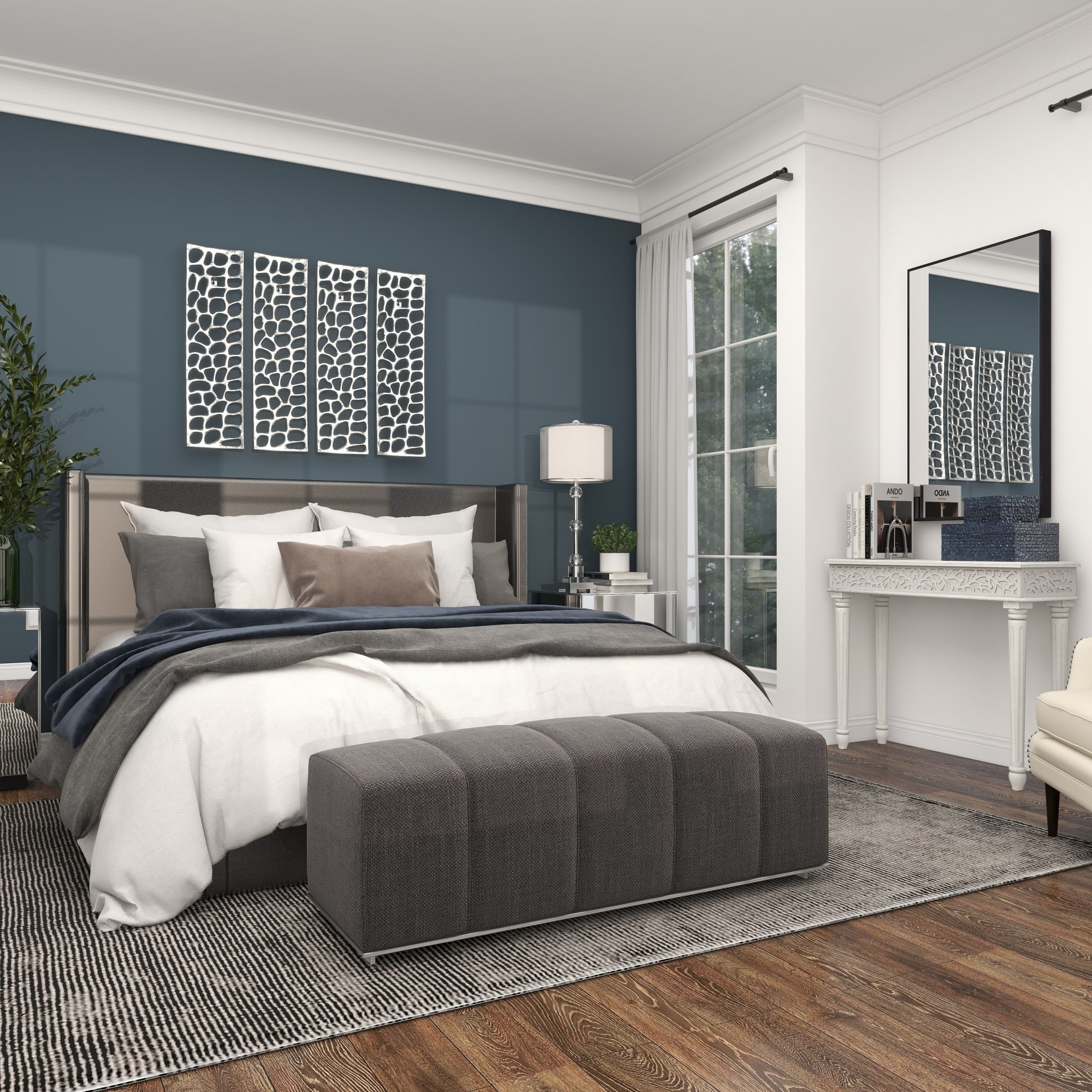 DecMode Silver Aluminum Metal Cutouts Abstract Wall Decor (2 Count) - Image 6