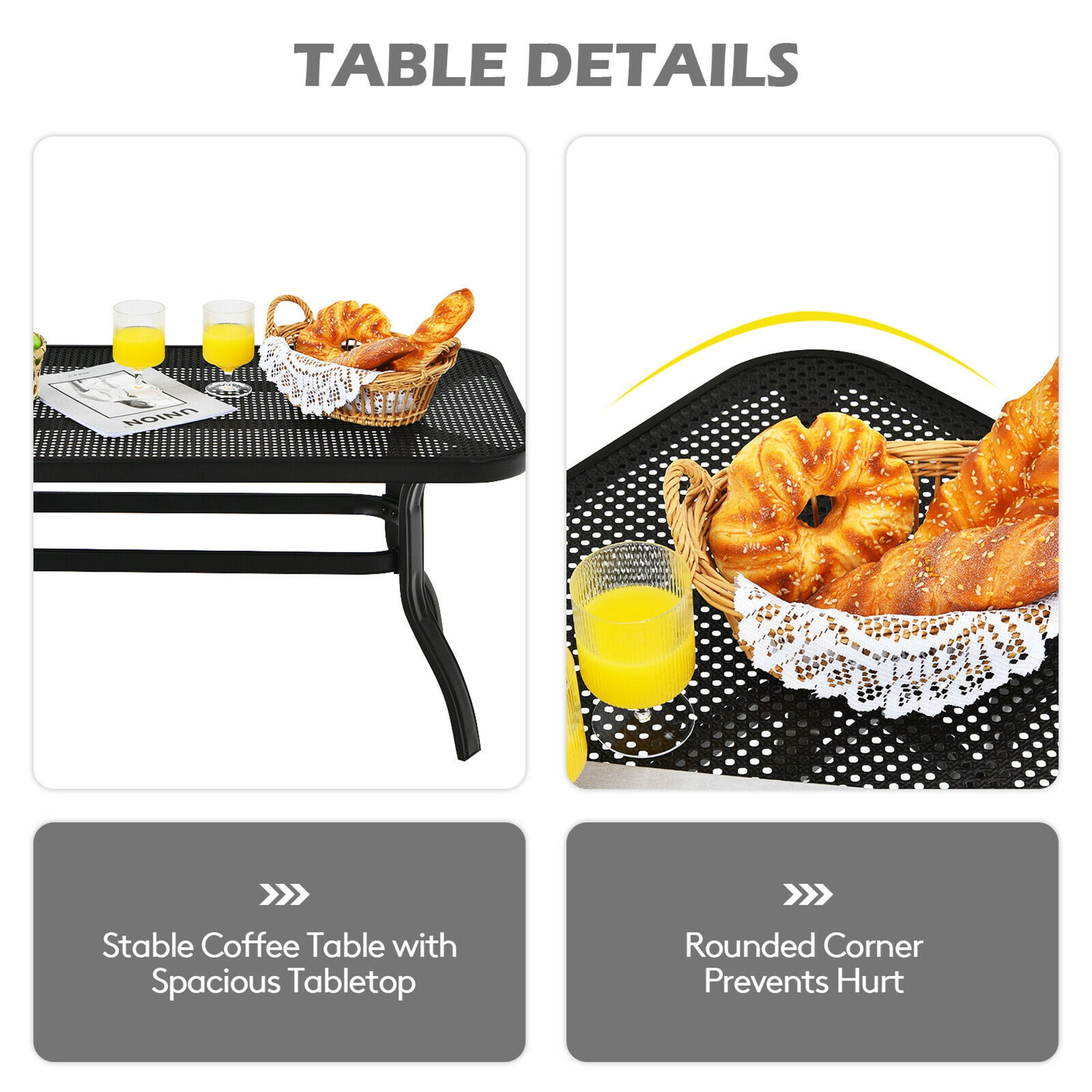 Gymax Fashion 2PCS Patio Loveseat & Table Set Conversation Sofa Set w/ Beige Cushions - Image 4