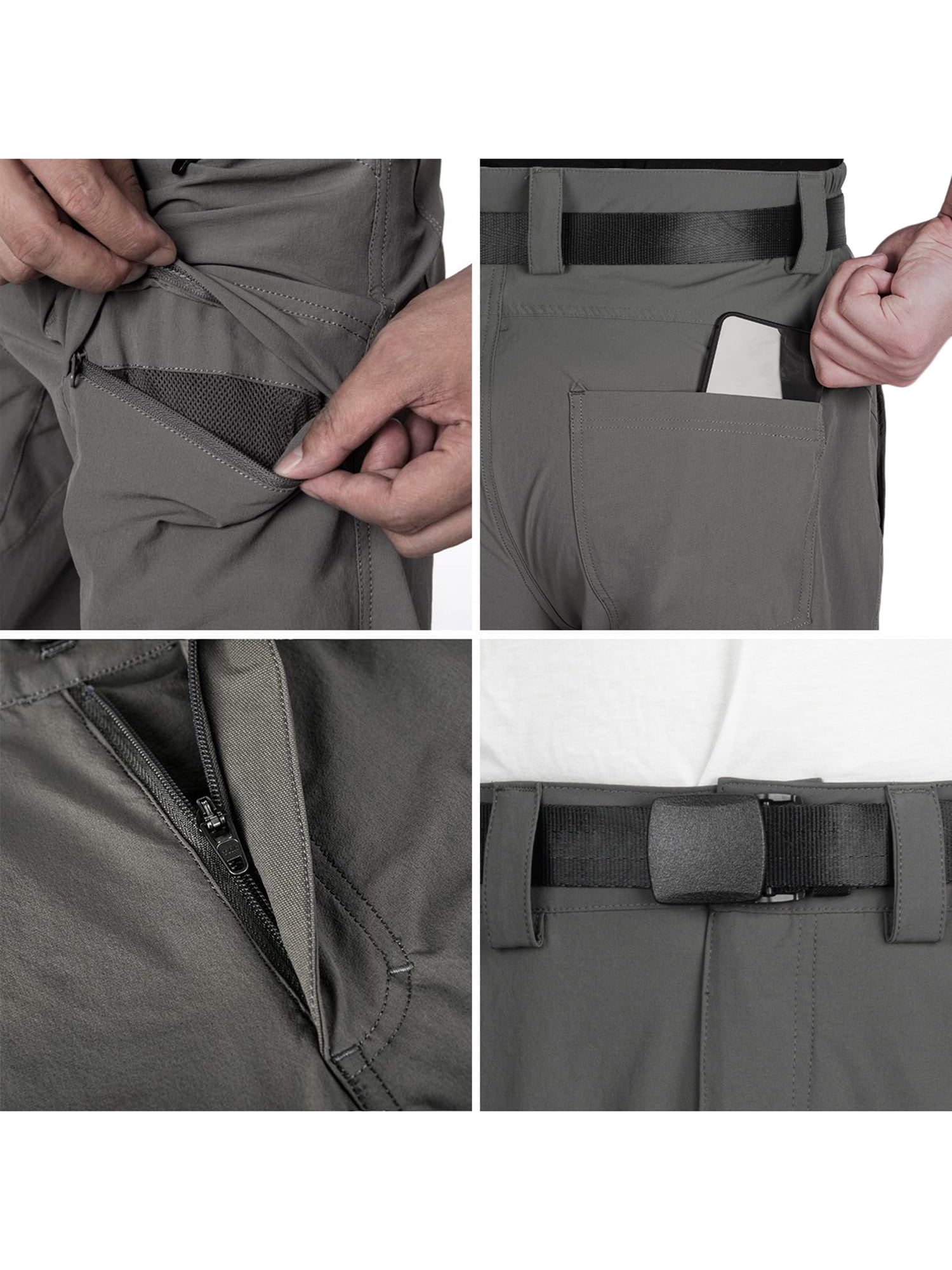 FREE SOLDIER Men's Waterproof Lightweight Hiking Pants Quick Dry Cargo Pants - Image 6