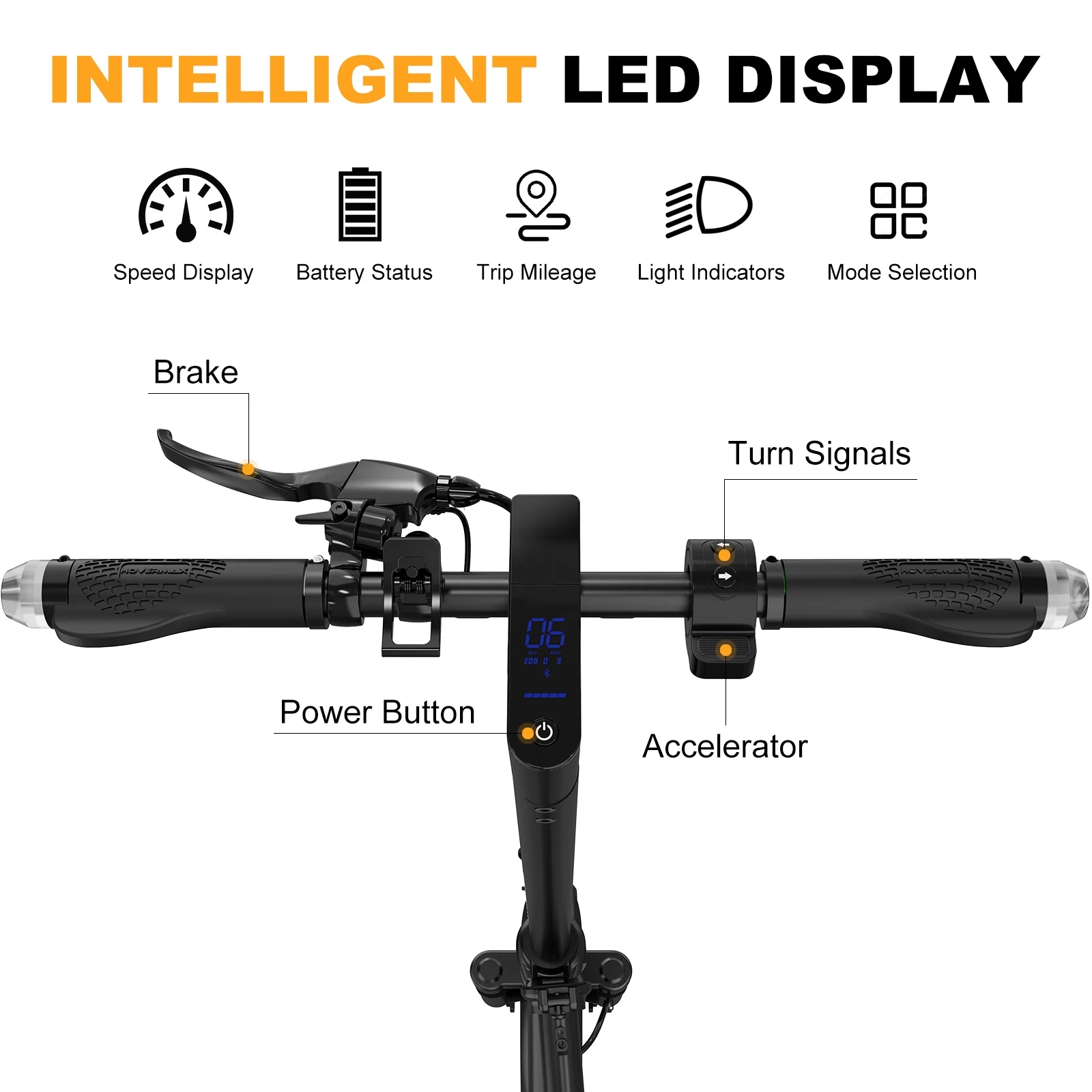 HOVERMAX H10K Pro Electric Scooter, 500W Motor 19MPH Top Speed 22 Miles Long Range, 10'' Solid Tires Folding Electric Scooter for Adult Commute - Image 5