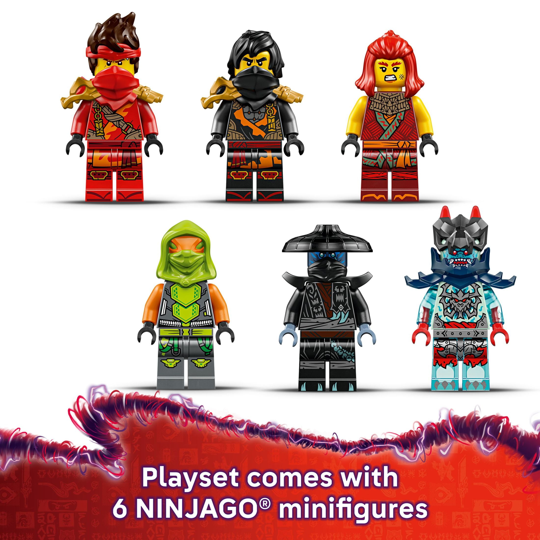 LEGO NINJAGO Ninja Combat Vehicle - 3 in 1 Building Toy - Dragons Rising Play Set for Boys & Girls, Ages 8+ - Model Building Kit for Kids W/6 Ninja Toy Minifigures - Gift Idea for Birthdays - 71844 - Image 7