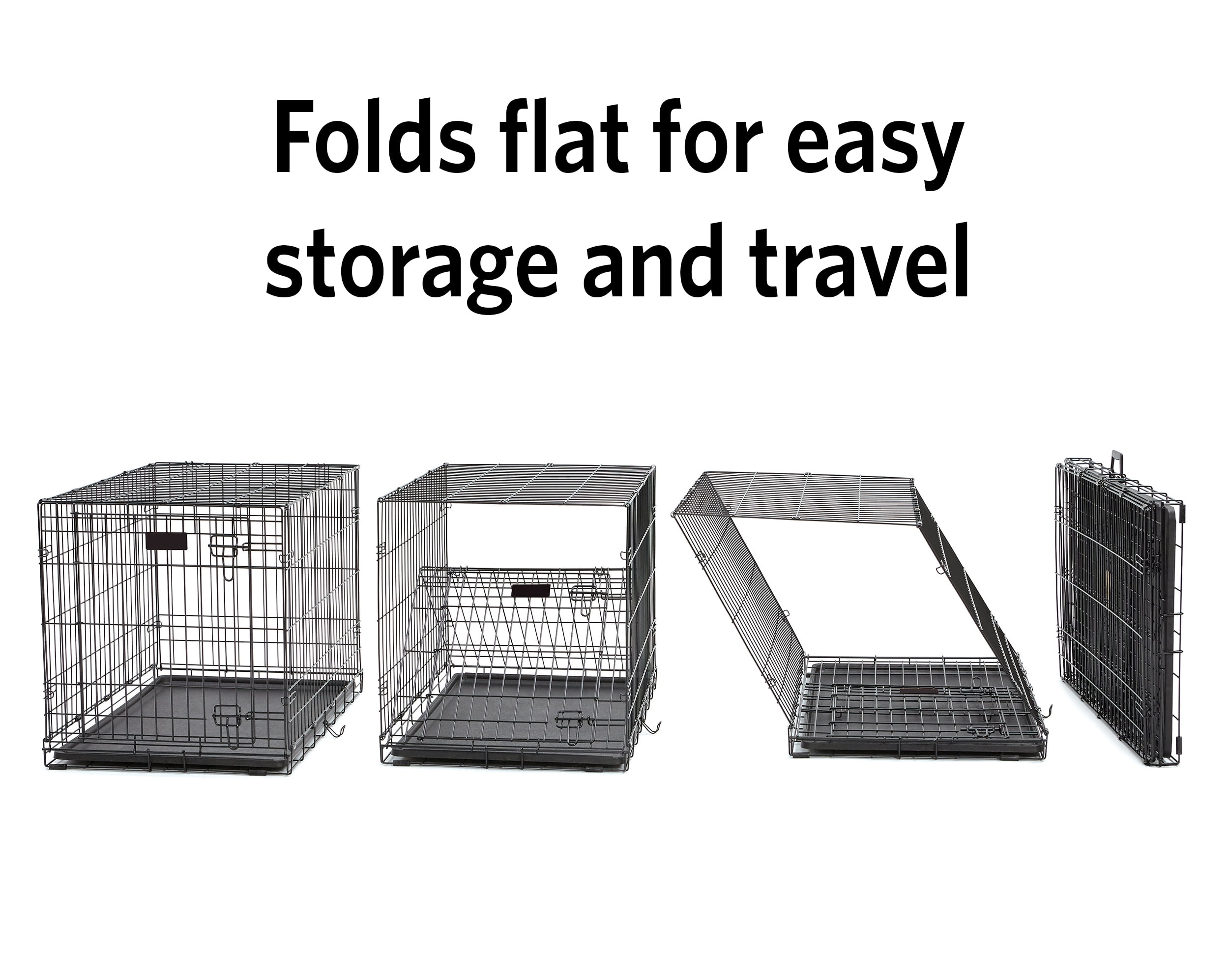 MidWest Homes for Pets Enhanced Double Door iCrate Dog Crate, 35.63L x 21.93W x 24.49H inch, Black - Image 3