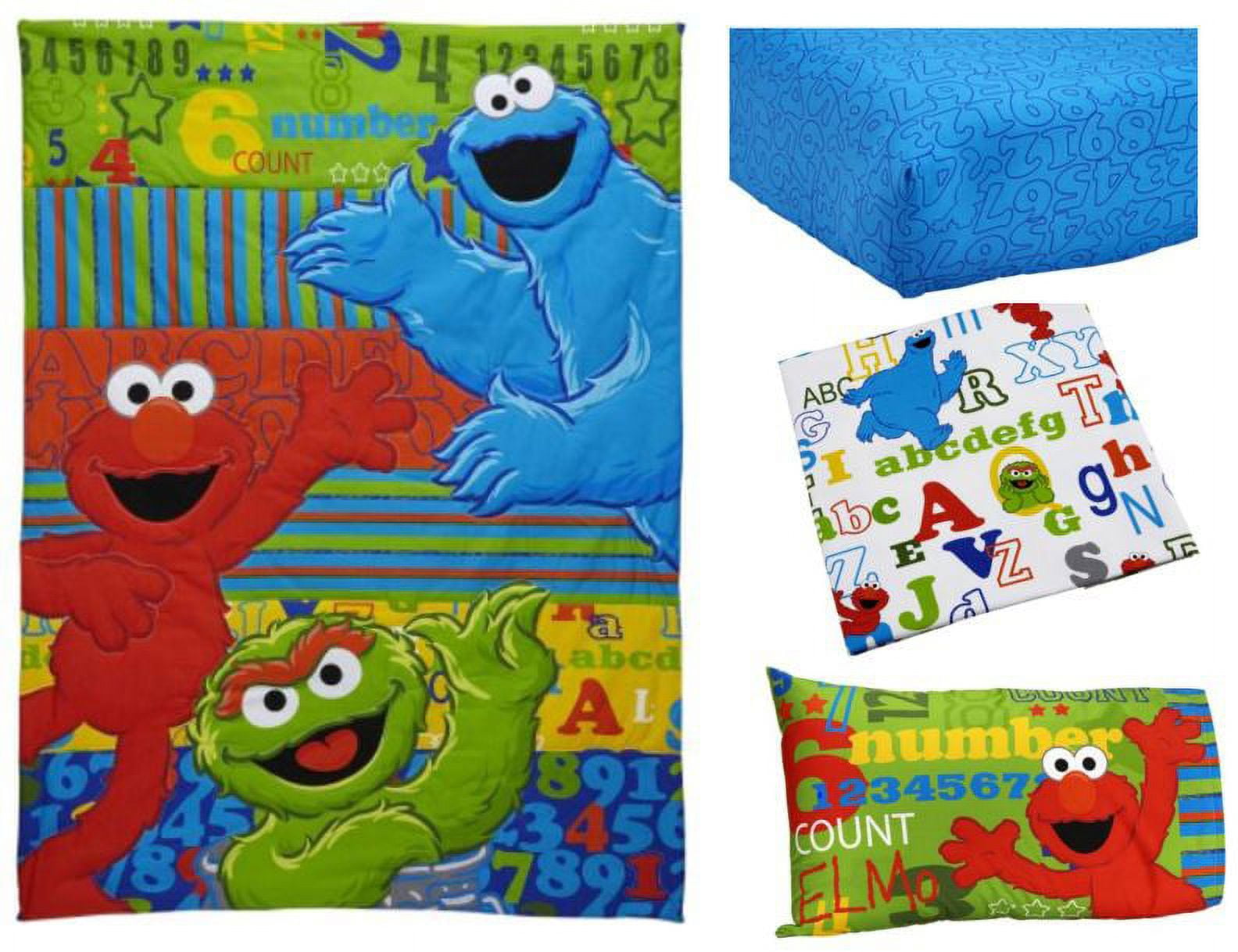 Sesame Street ABC 123 Toddler 4 Piece Bedding Set - Image 8