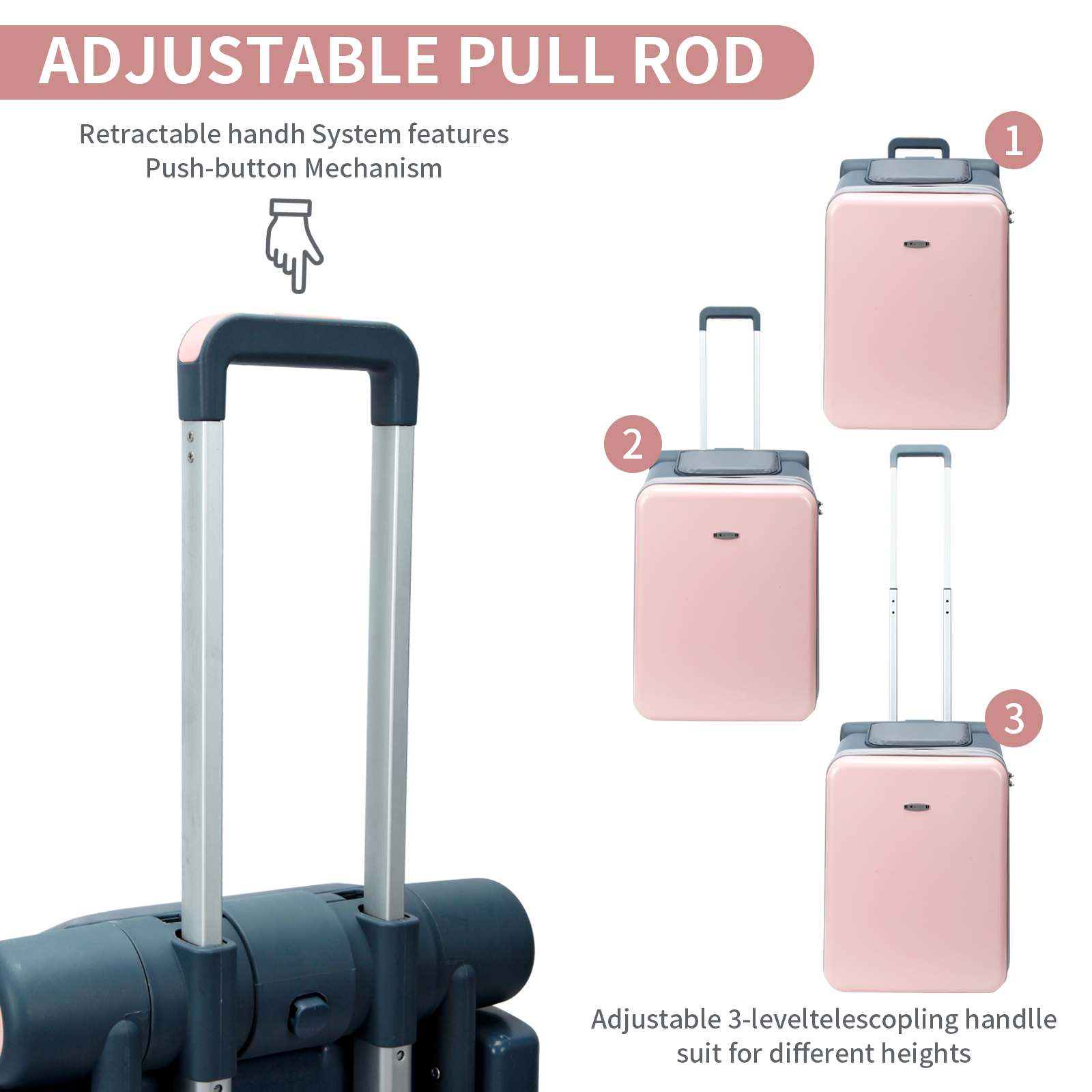 LemoHome Expandable Luggage with Spinner Wheels,Large Suitcases with Child Seat Design,Hard Luggage for Women and Men,20 inch Hardside Carry on Luggage for Travel - Image 6