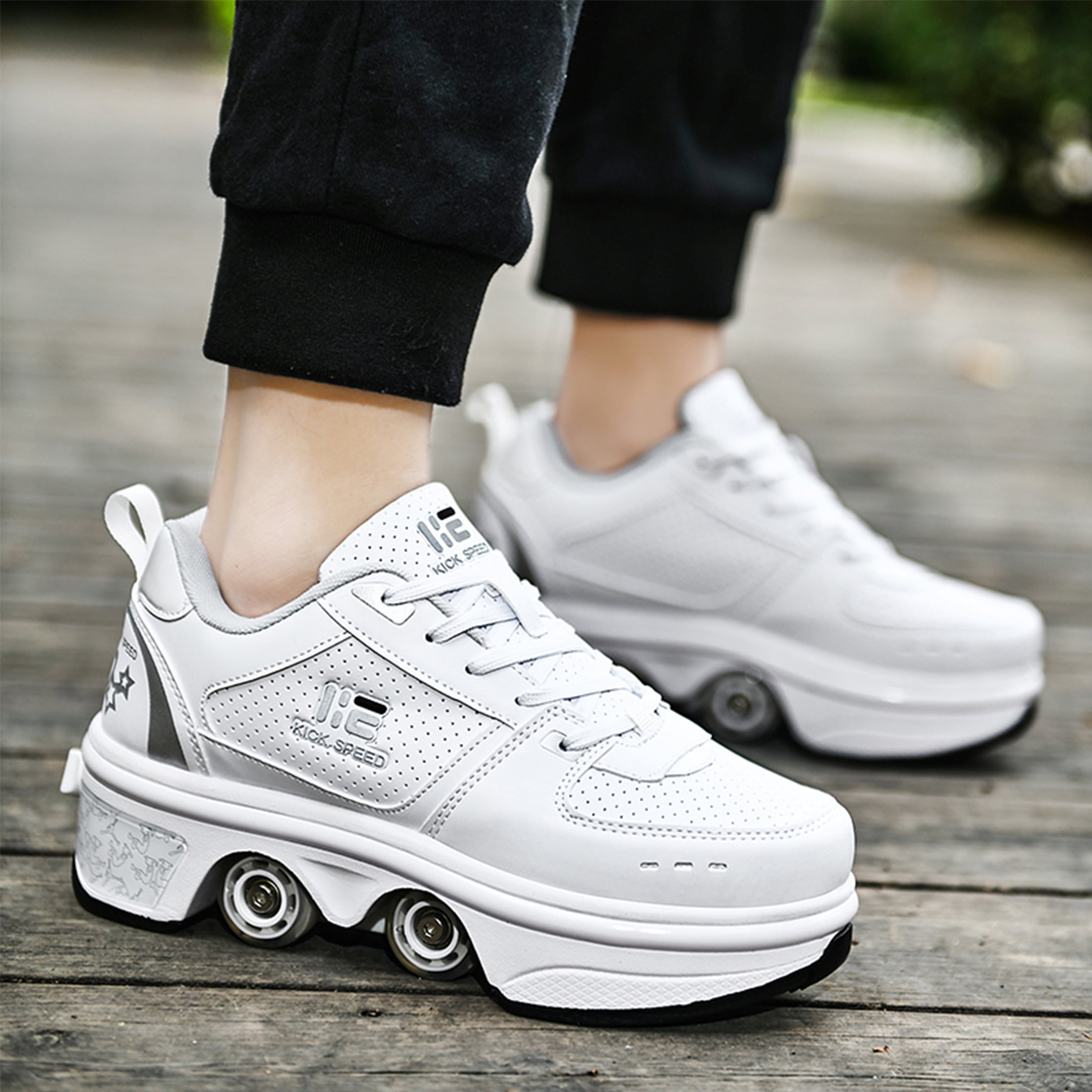 KOFUBOKE Roller Skate Shoes - Sneakers - Roller Shoes 2-in-1 Suitable for Outdoor Sports Skating Invisible Roller Skates The Best Choice for Building Confidence Style - Image 5