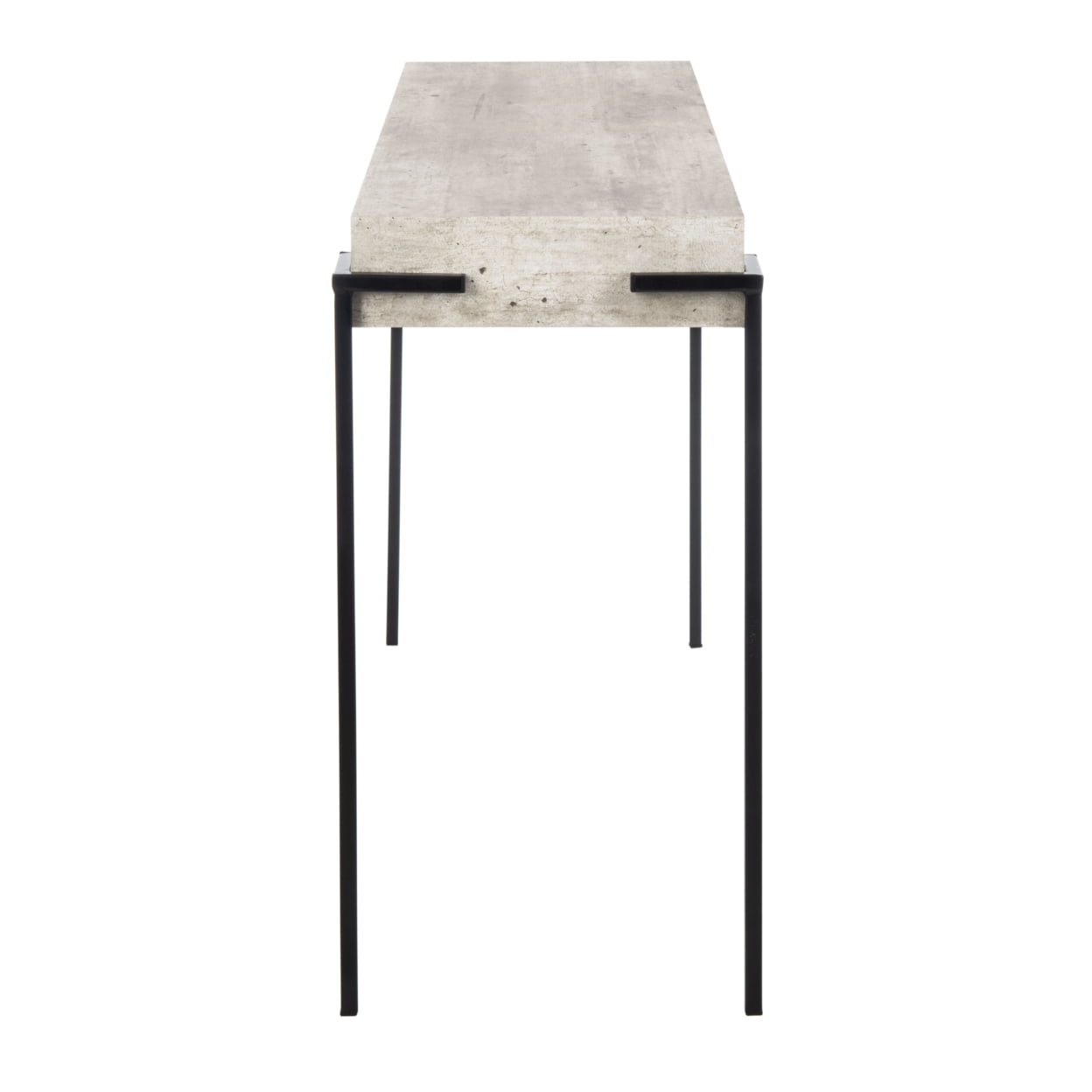 SAFAVIEH Eli Modern Retro Rectangle Console Table, Light Grey/Black - Image 7