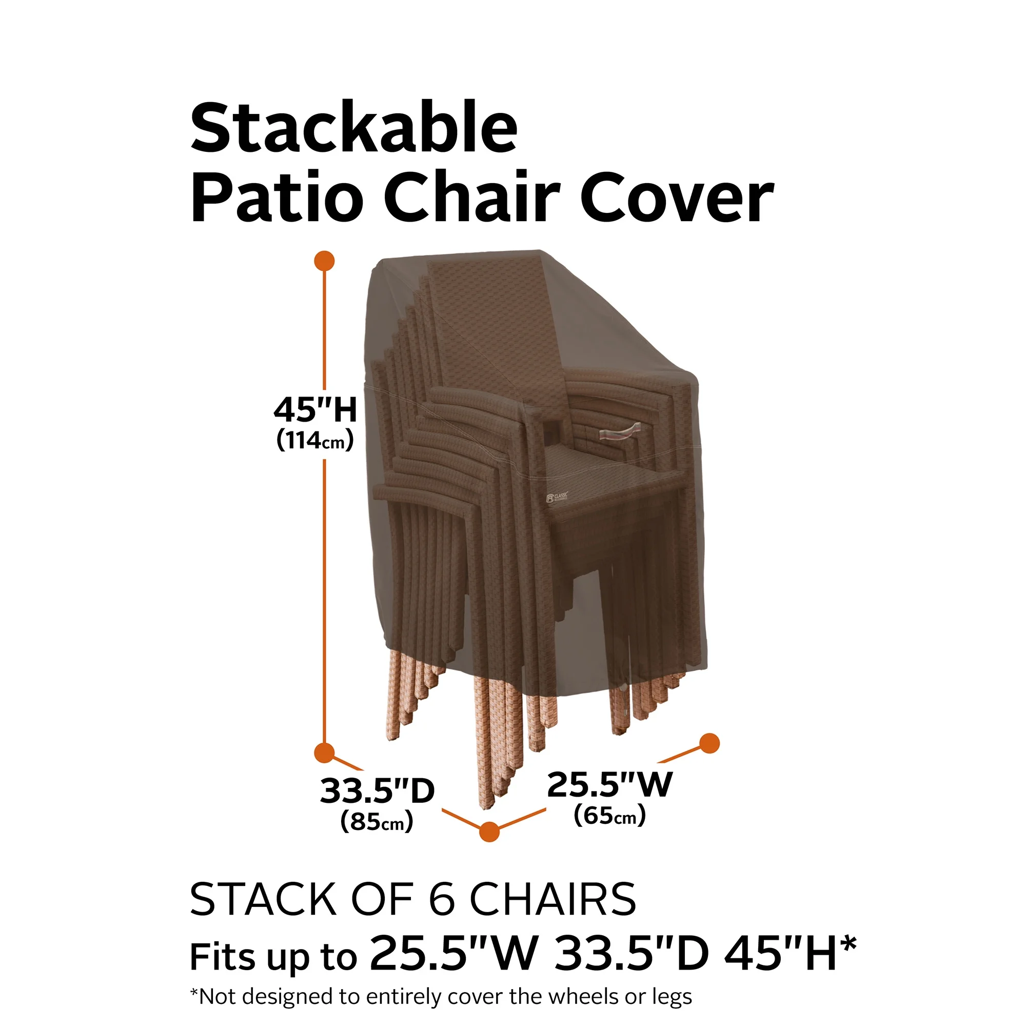 Classic Accessories Madrona Waterproof 25.5 Inch Stackable Patio Chair Cover - Image 10