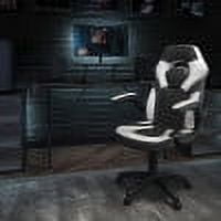 Flash Furniture Optis Black Gaming Desk and White/Black Racing Chair Set with Cup Holder, Headphone Hook, and Monitor/Smartphone Stand - Image 12