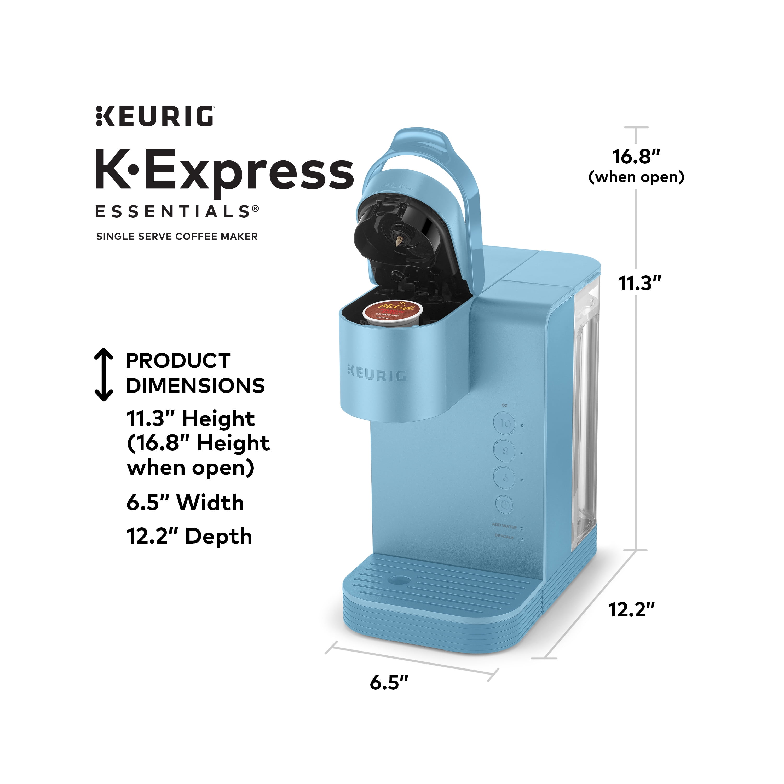 (2 pack) Keurig K-Express Essentials Sky Blue Single-Serve K-Cup Pod Coffee Maker - Image 6