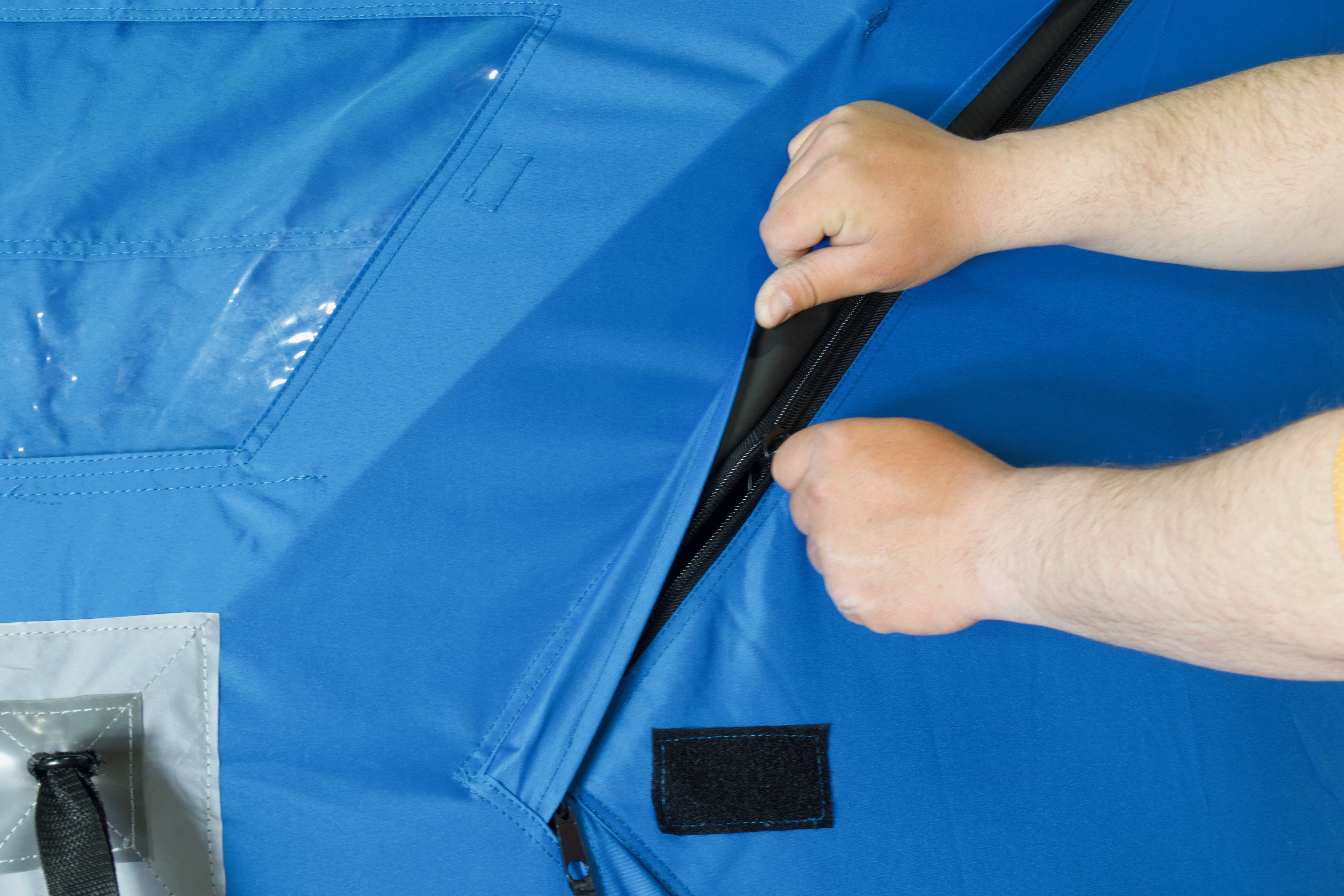 CLAM C-360 Portable 2-3 Person 6 Foot Pop-up Ice Fishing Angler Hub Shelter - Image 2