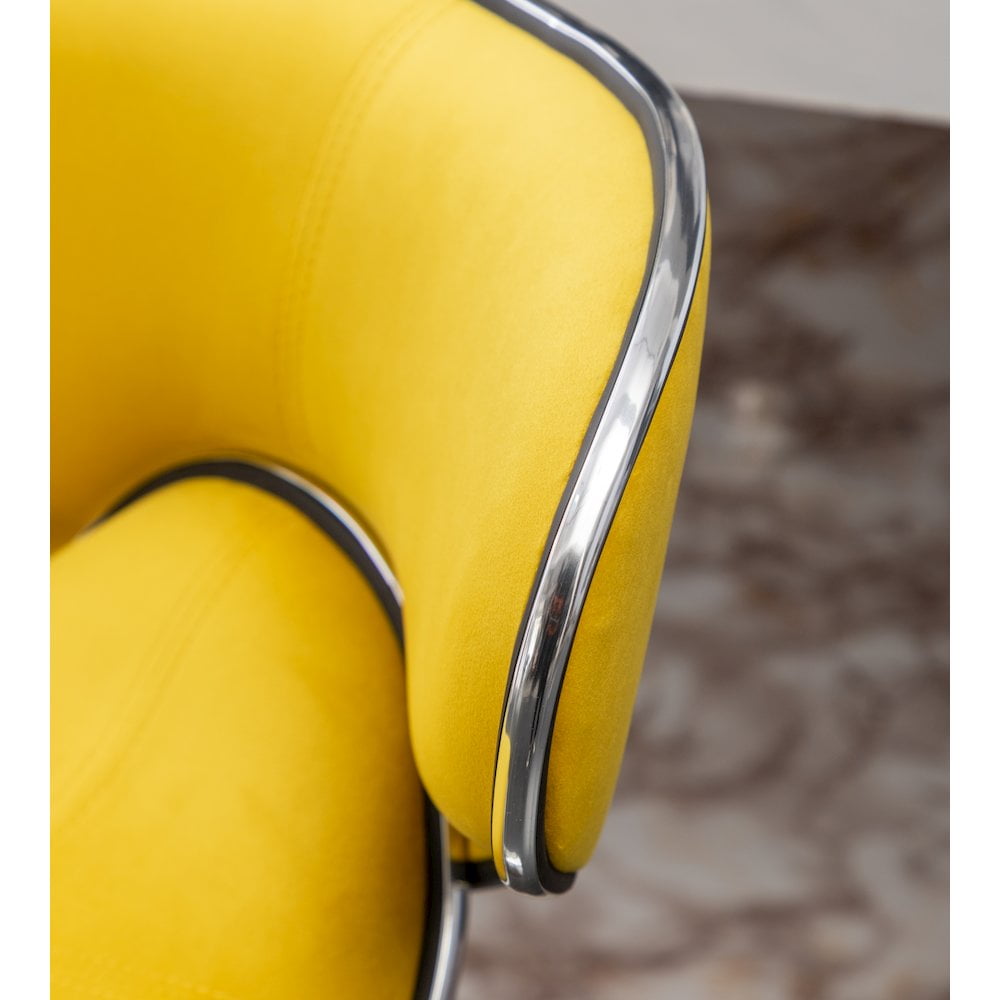 Roundhill Furniture Masaccio Bar Stool with Adjustable Height & Swivel, Yellow, Set of 2 - Image 9