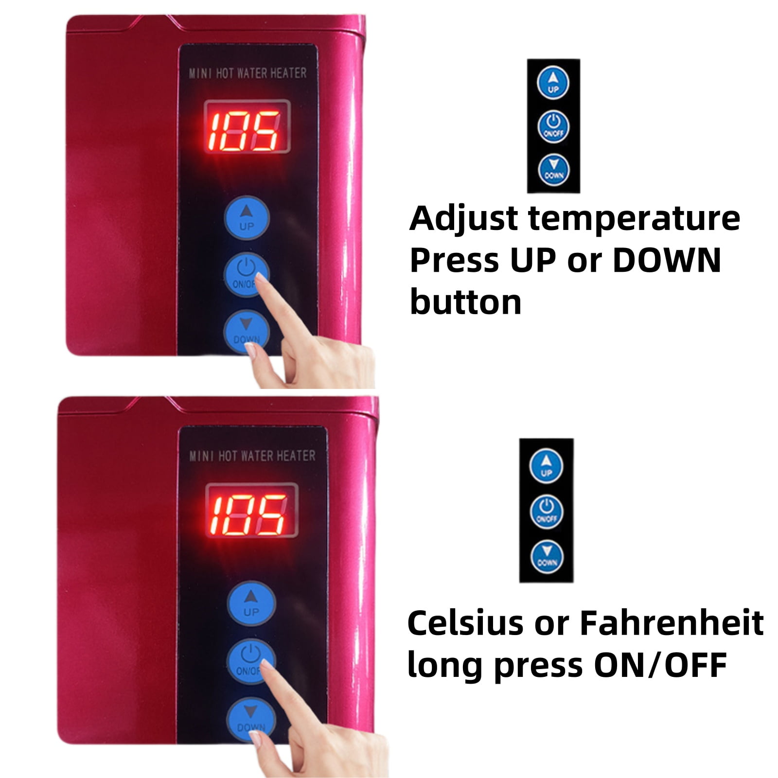 JahyShow 110V Kitchen Electric Hot Tankless Water Heater Sink Instant Boiler Bathroom (9.4x5.3x2.6 inches) - Image 5