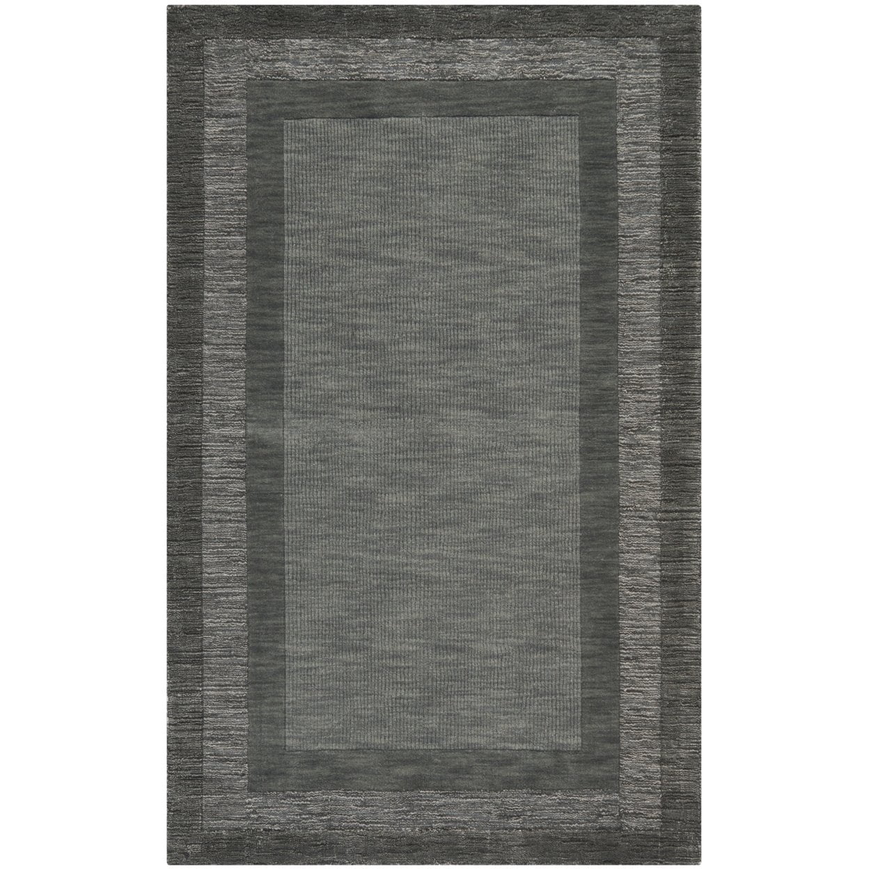 SAFAVIEH Impressions Bristol Geometric Bordered Wool Area Rug, Charcoal/Blue, 4' x 6' - Image 4